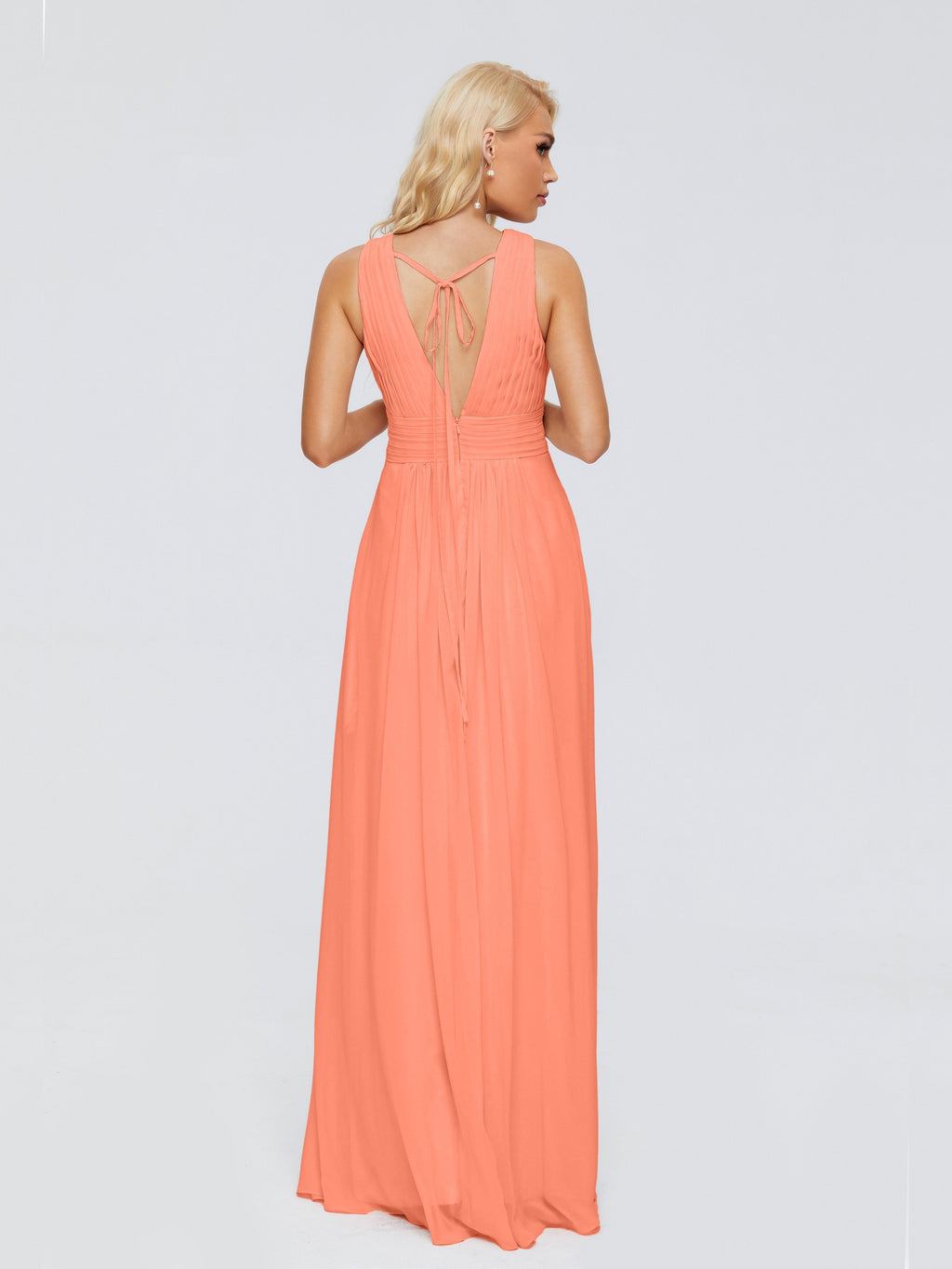 Juliana A-line V Neck Straps Chiffon Bridesmaid Dresses With Pockets