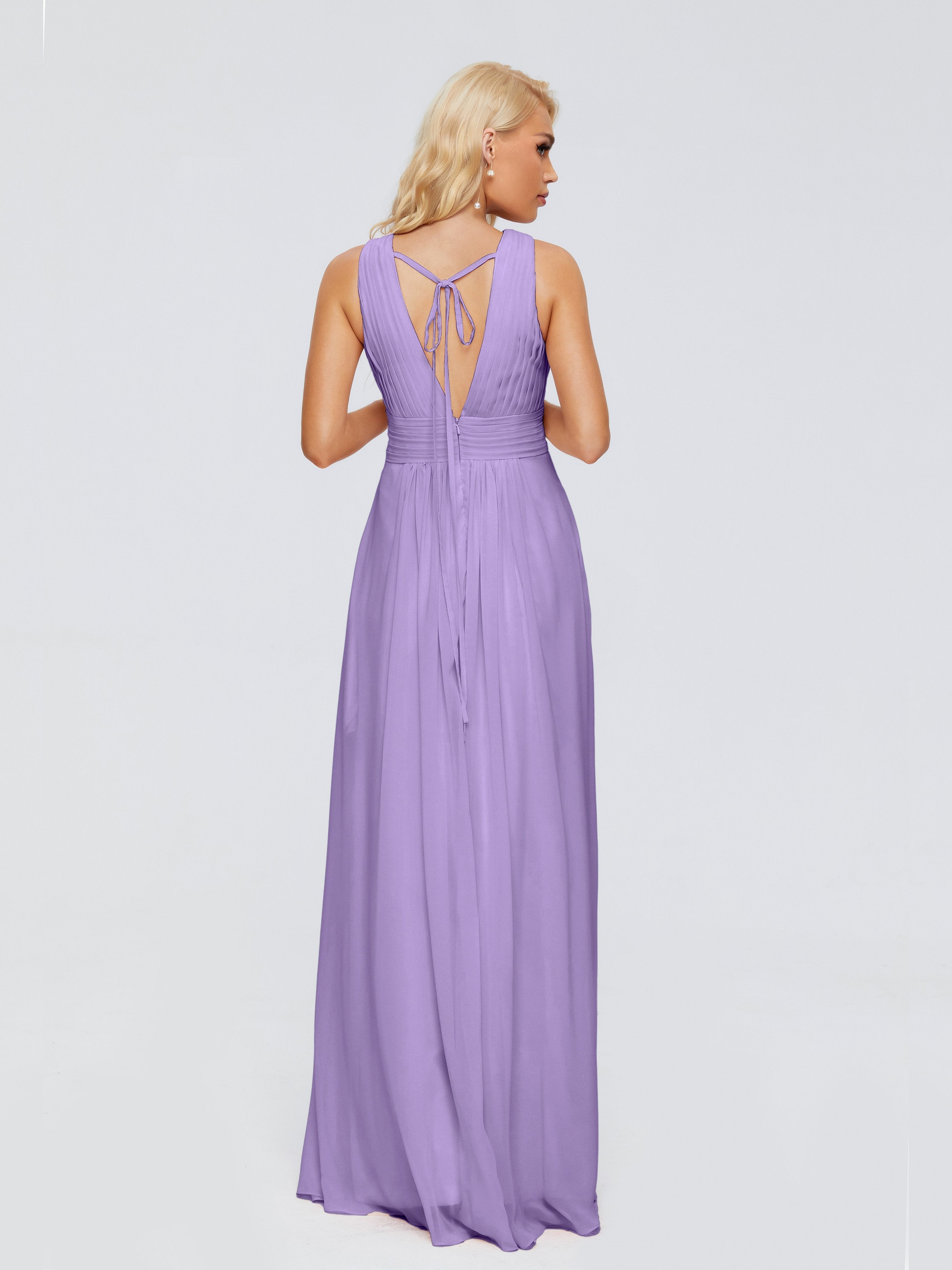 Juliana A-line V Neck Straps Chiffon Bridesmaid Dresses With Pockets