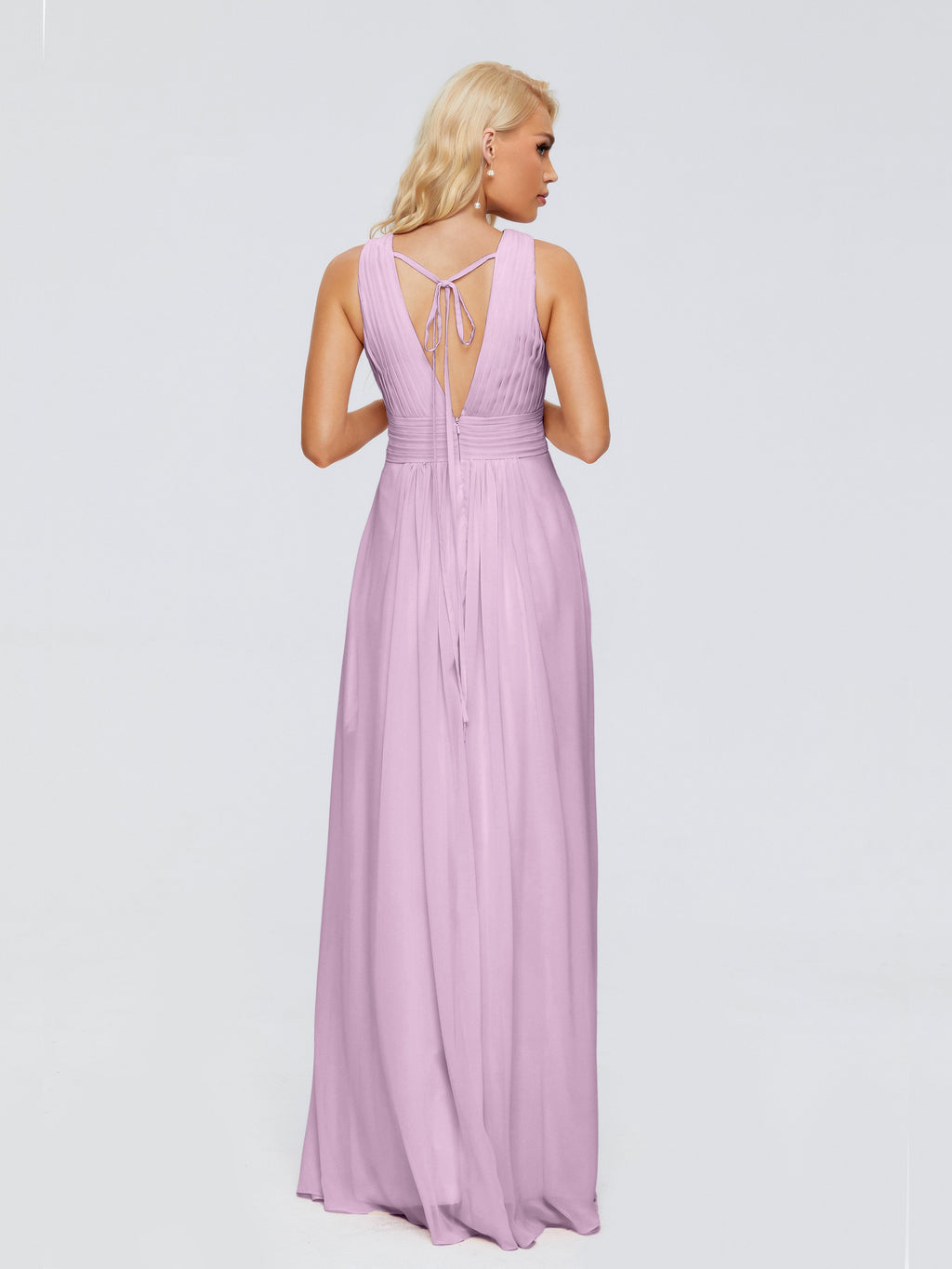 Juliana A-line V Neck Straps Chiffon Bridesmaid Dresses With Pockets