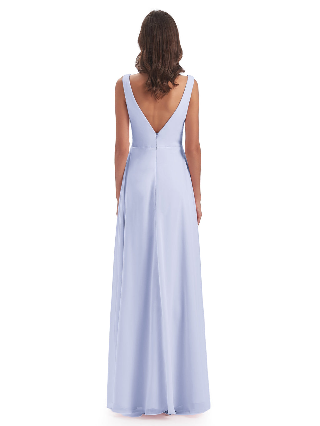 Jurnee Floor Length V-neck Ruched Chiffon Bridesmaid Dresses