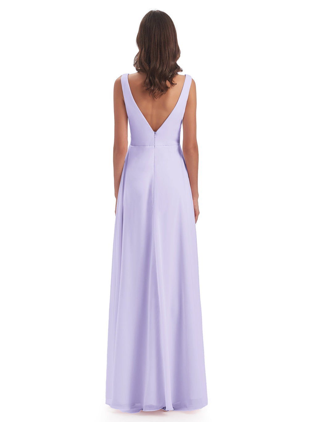 Jurnee Floor Length V-neck Ruched Chiffon Bridesmaid Dresses