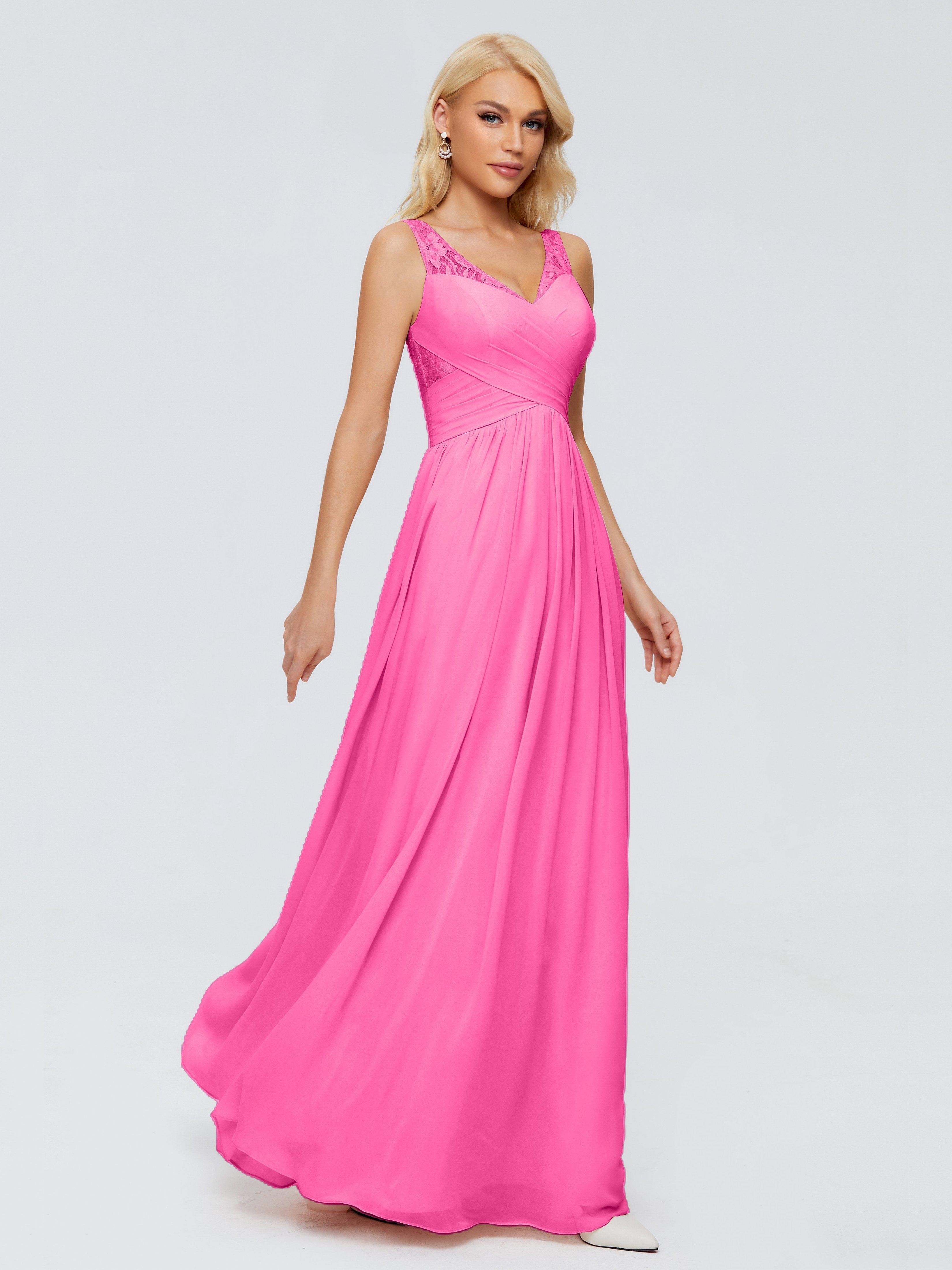 Kayla Straps Lace Chiffon Bridesmaid Dresses
