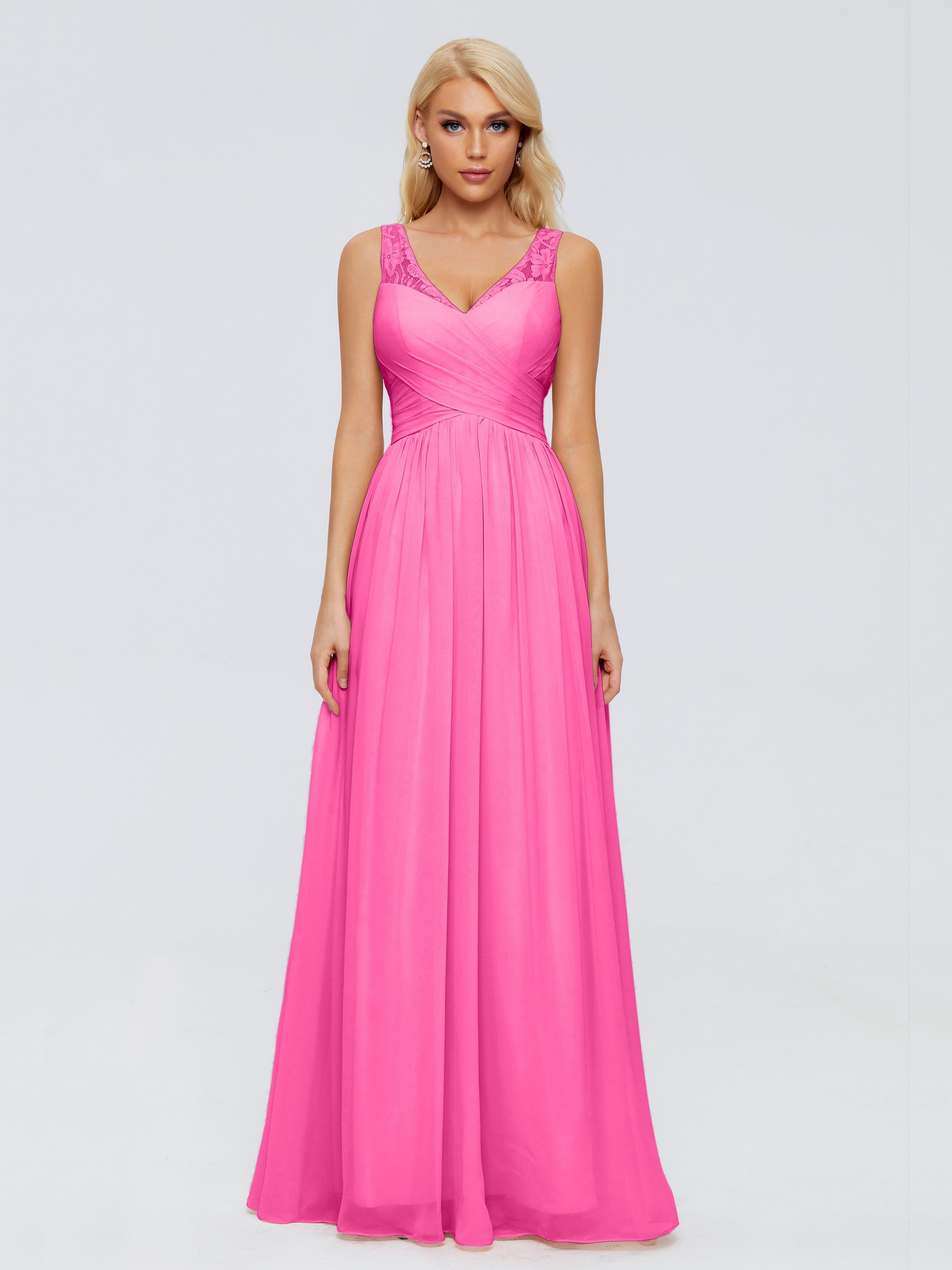 Kayla Straps Lace Chiffon Bridesmaid Dresses