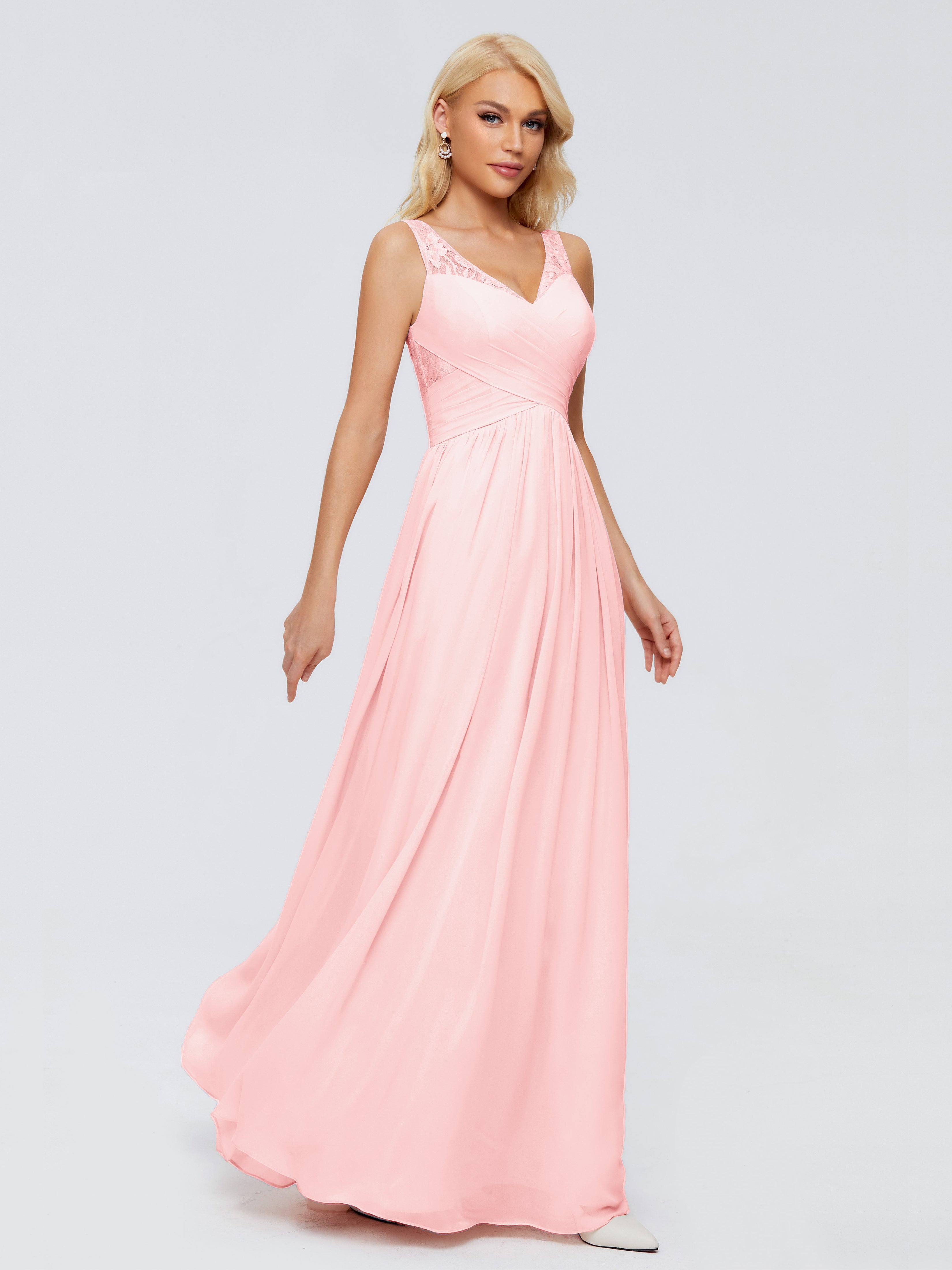 Kayla Straps Lace Chiffon Bridesmaid Dresses