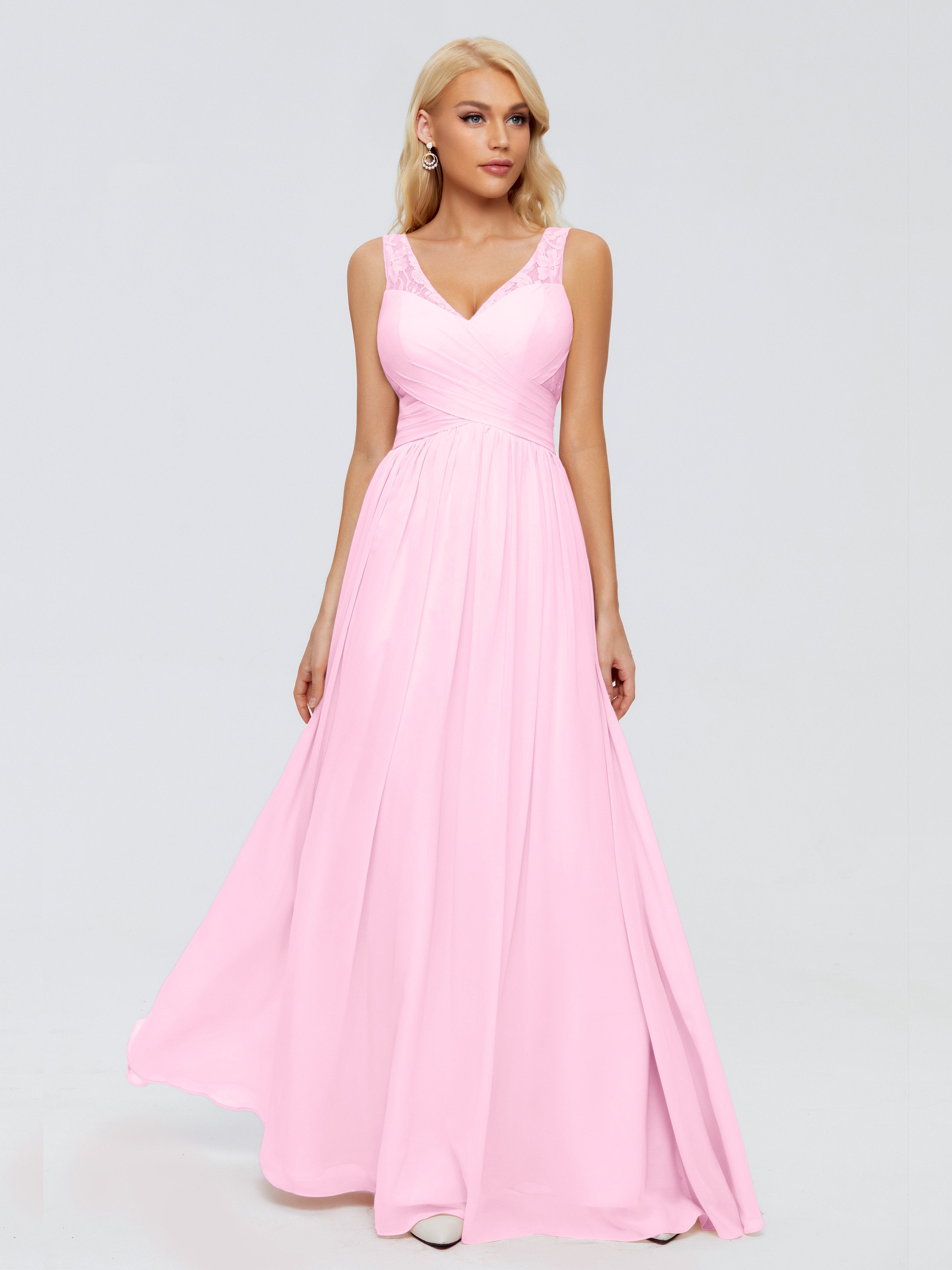 Kayla Straps Lace Chiffon Bridesmaid Dresses