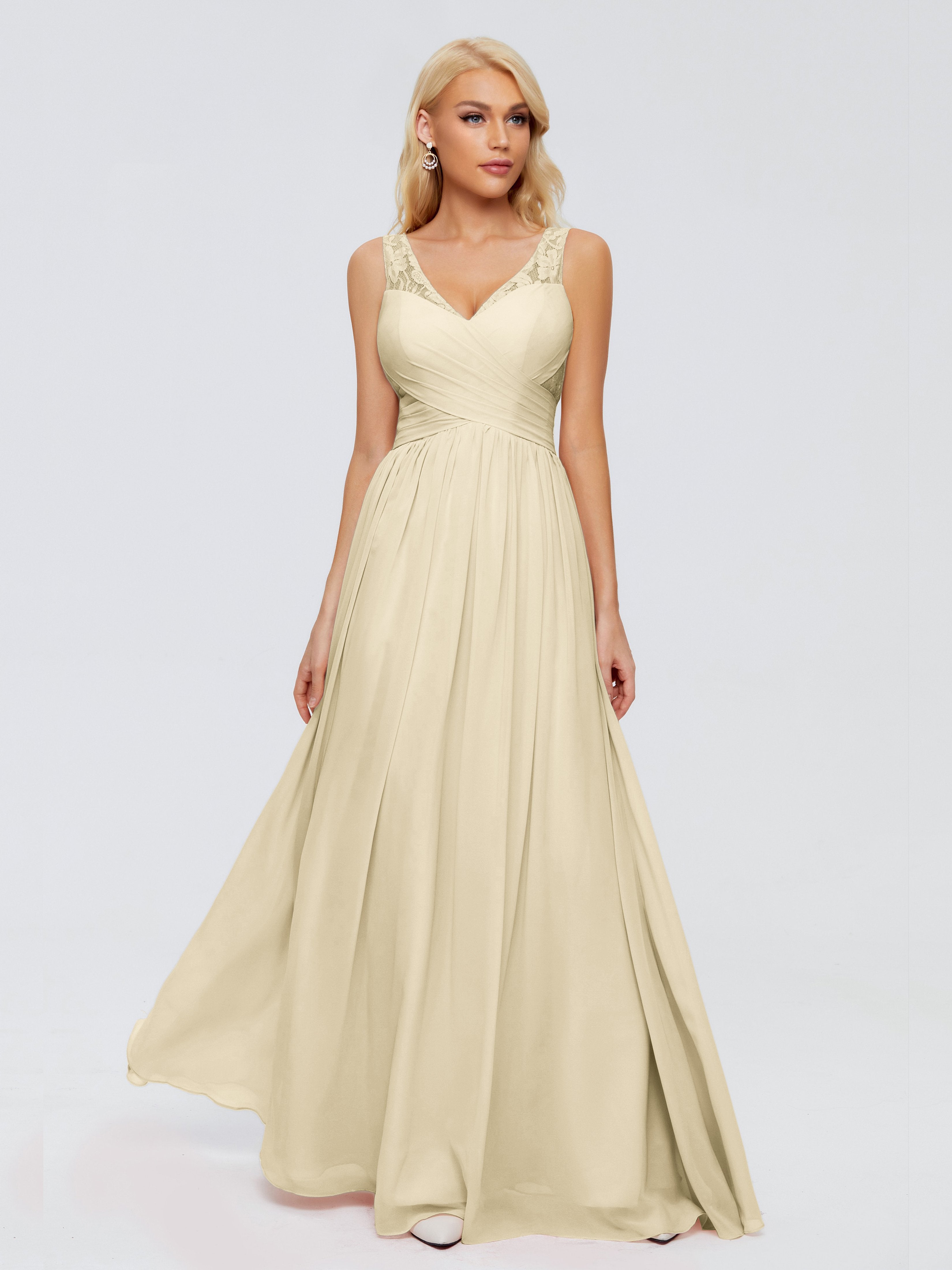 Kayla Straps Lace Chiffon Bridesmaid Dresses