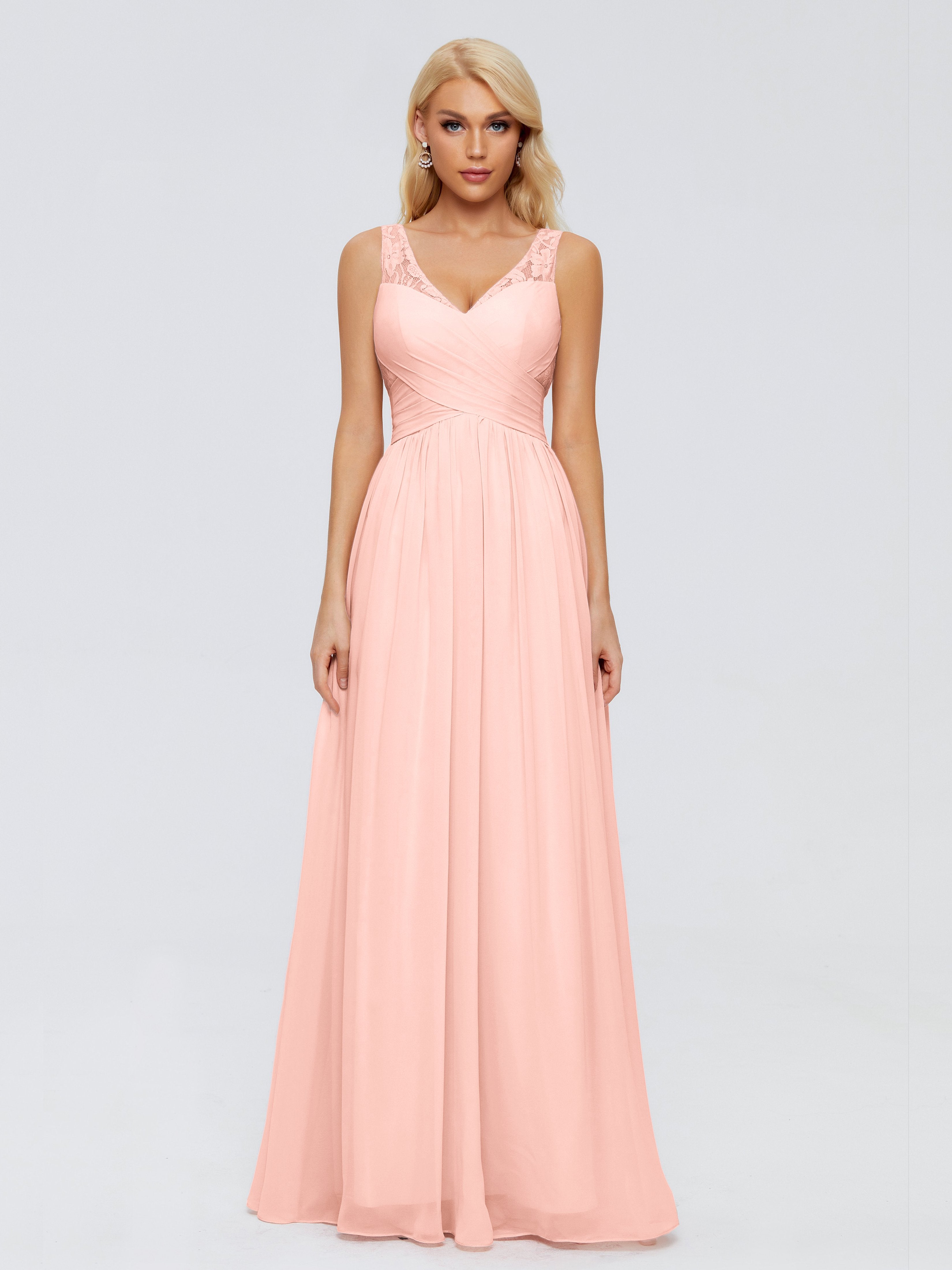 Kayla Straps Lace Chiffon Bridesmaid Dresses
