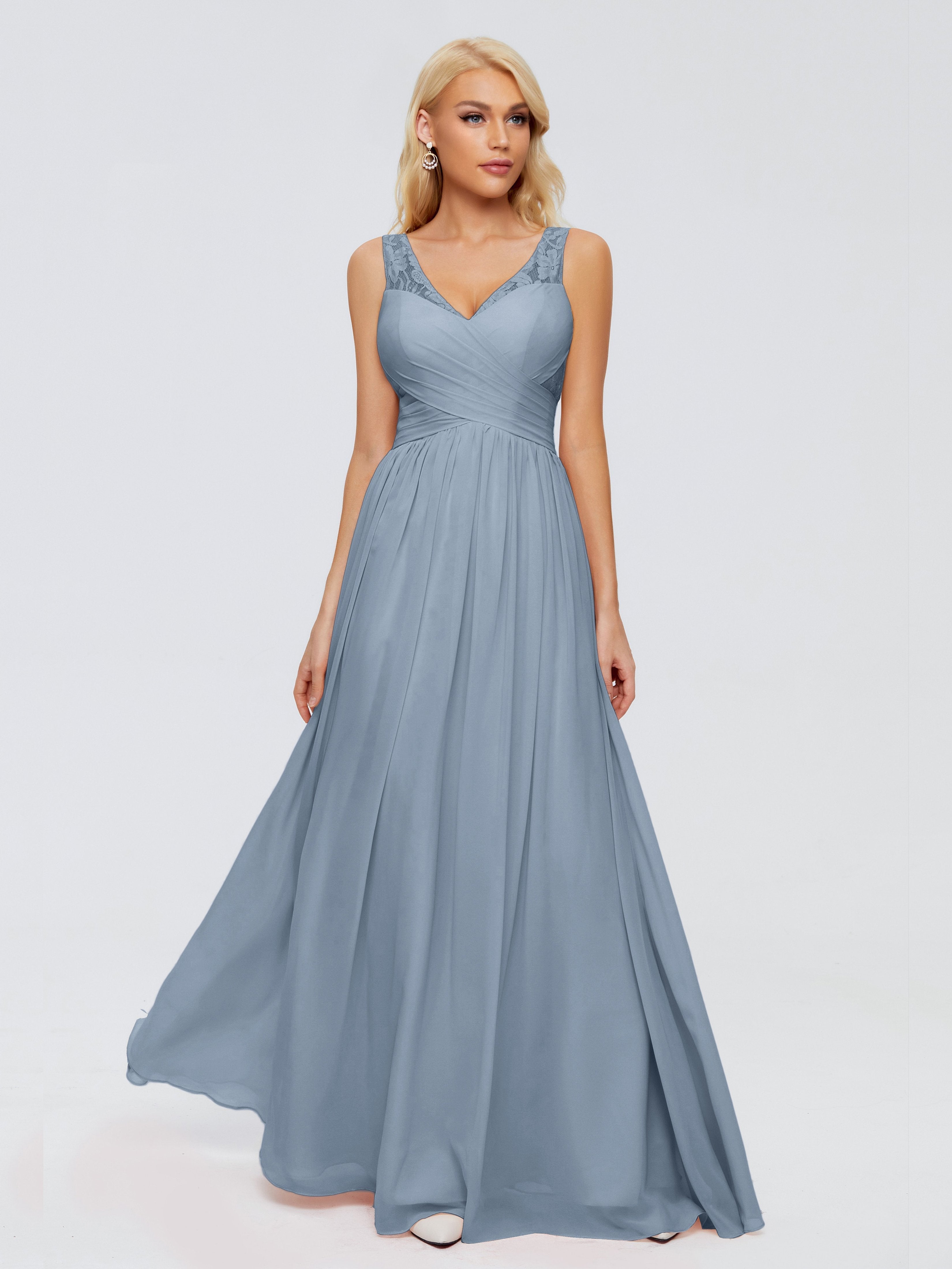 Kayla Straps Lace Chiffon Bridesmaid Dresses