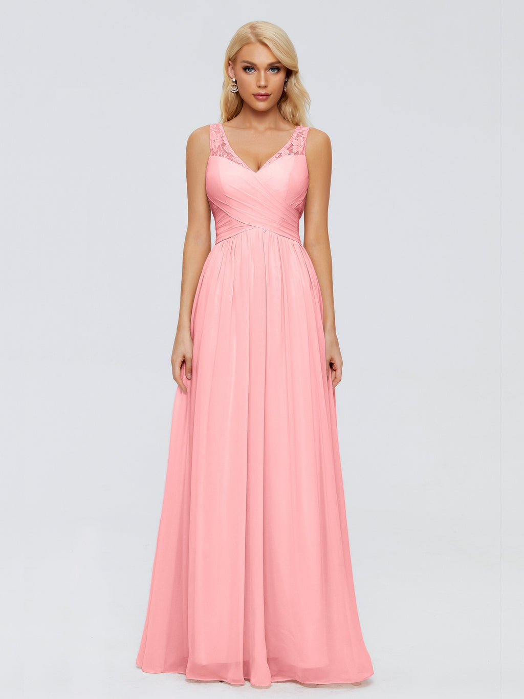 Kayla Straps Lace Chiffon Bridesmaid Dresses