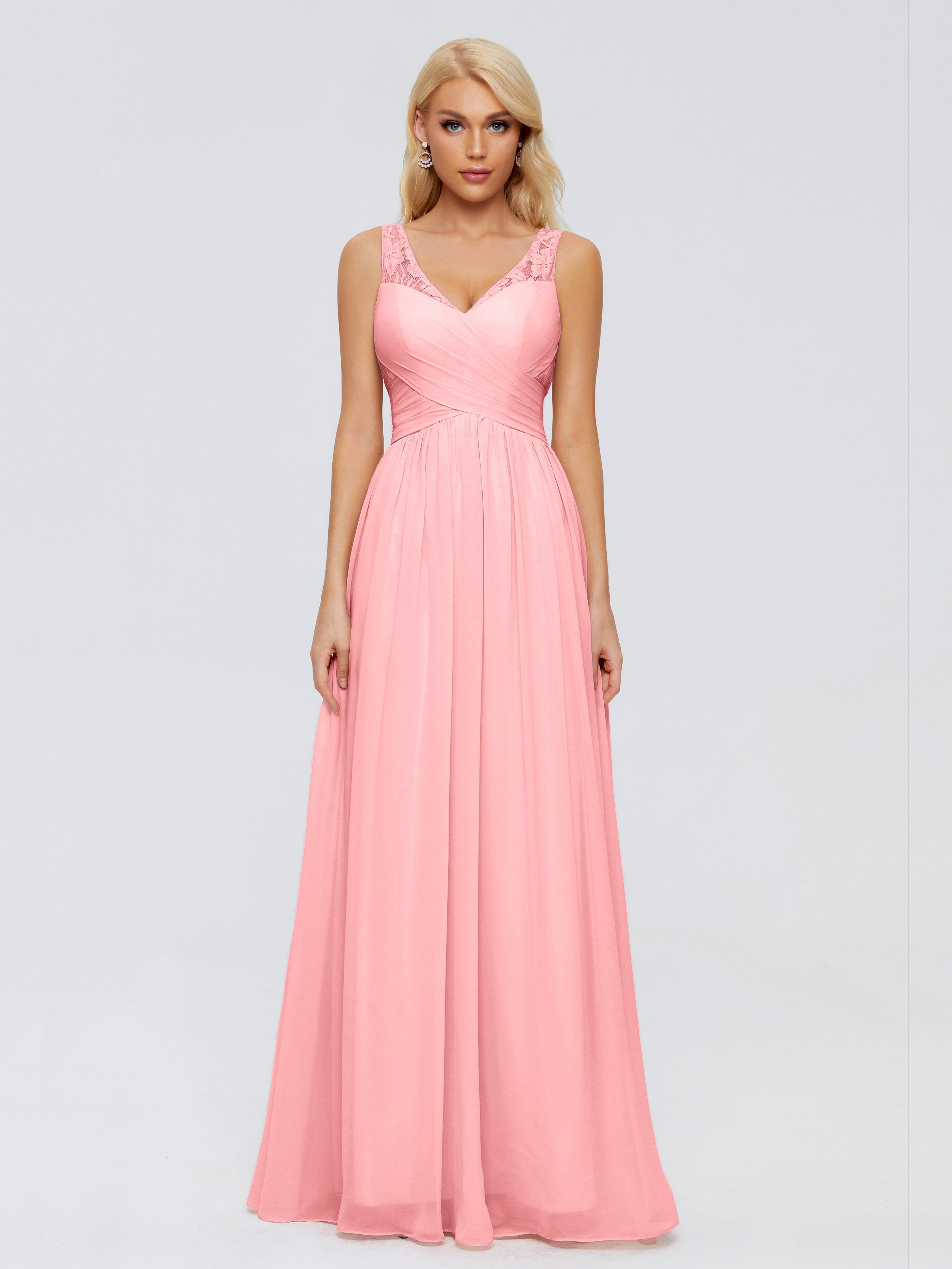 Kayla Straps Lace Chiffon Bridesmaid Dresses