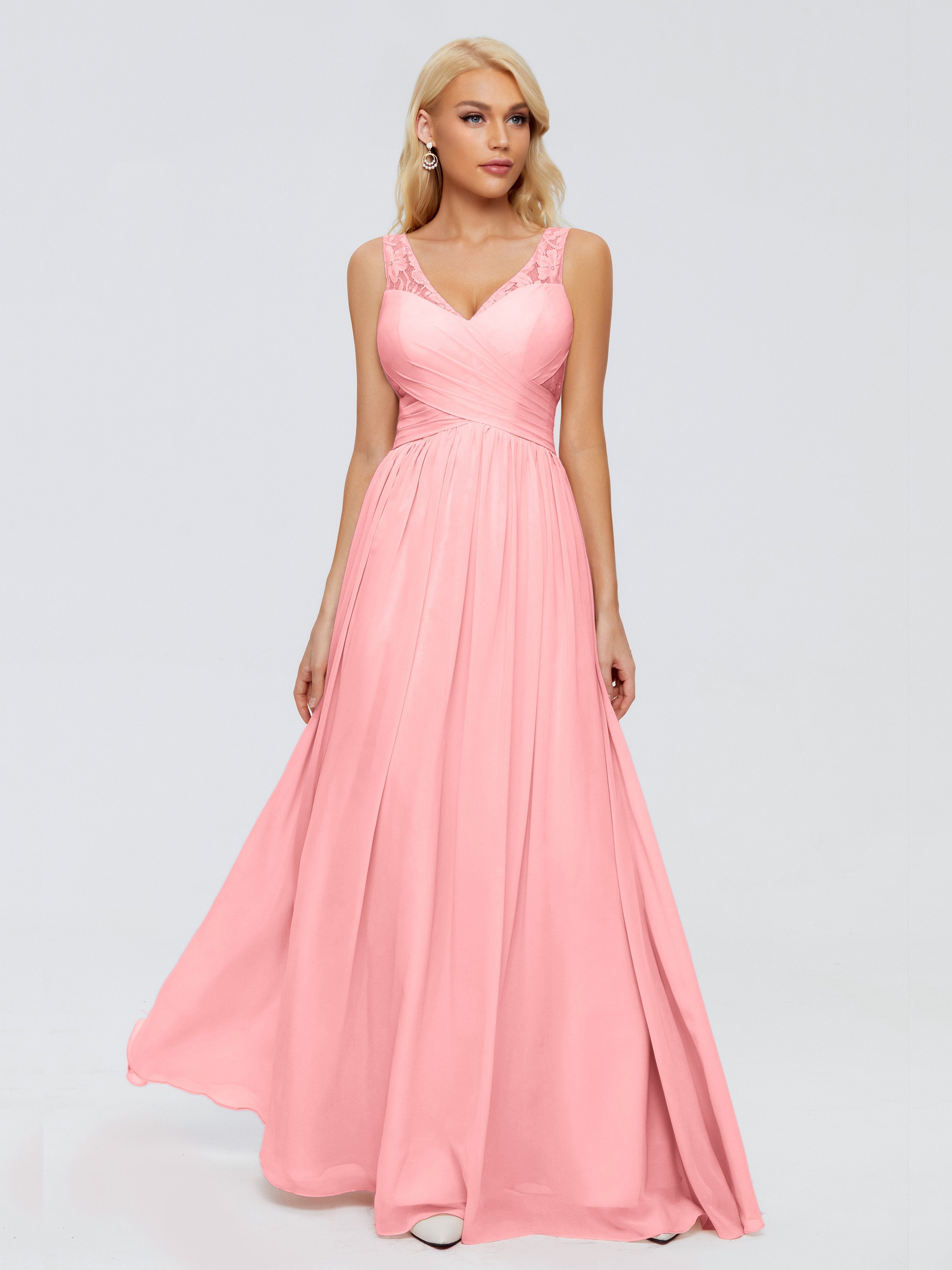 Kayla Straps Lace Chiffon Bridesmaid Dresses