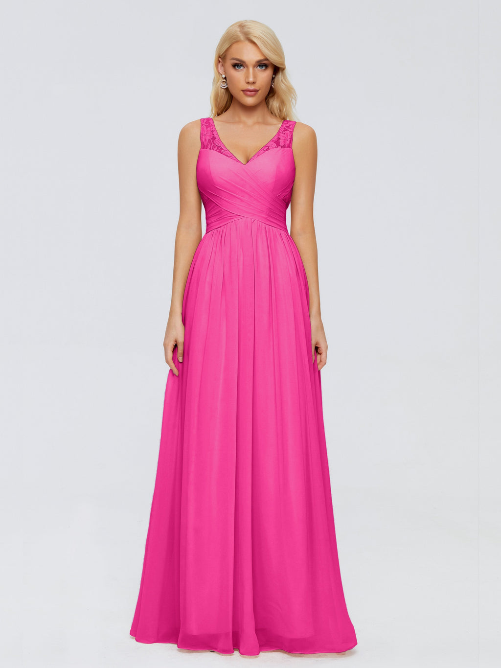 Kayla Straps Lace Chiffon Bridesmaid Dresses