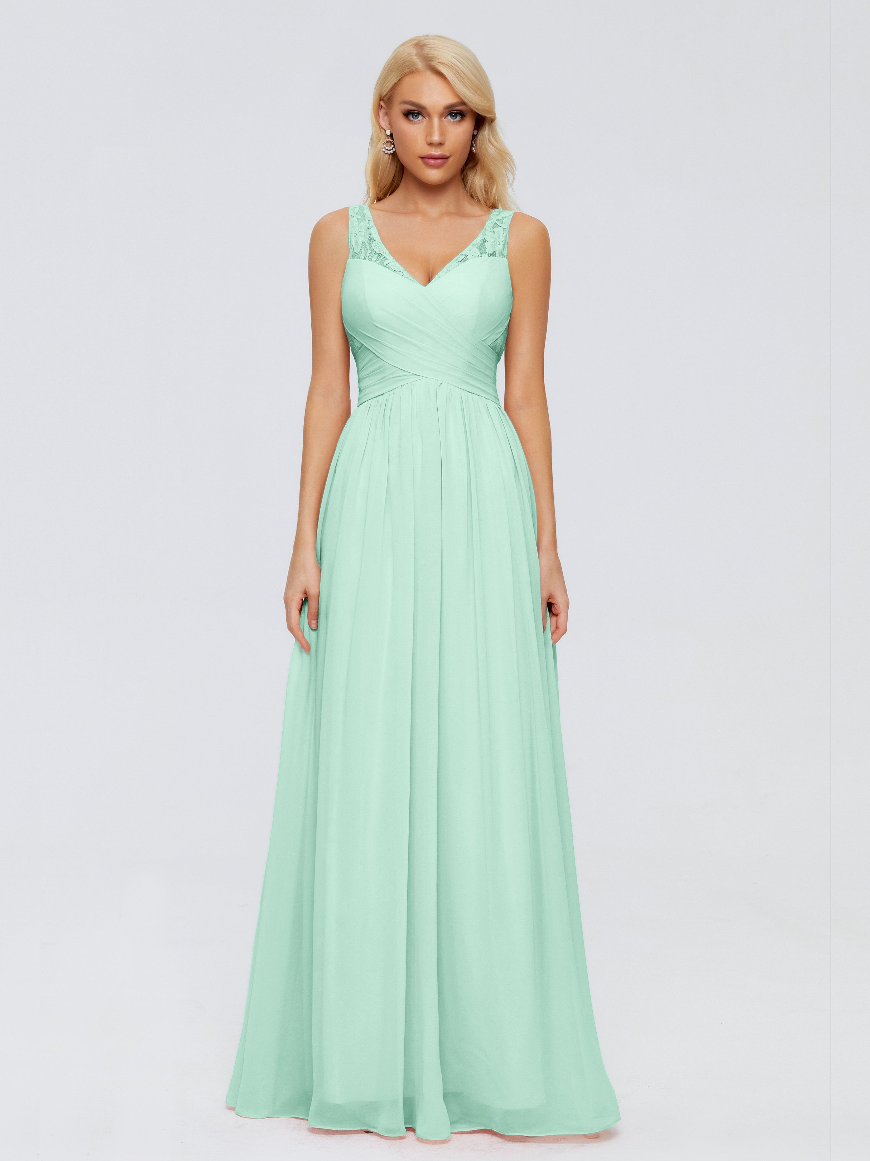 Kayla Straps Lace Chiffon Bridesmaid Dresses