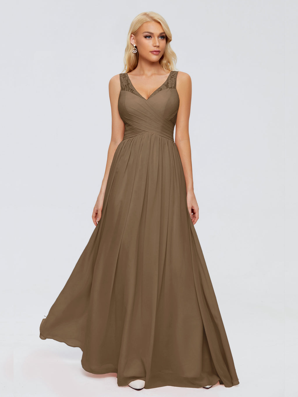 Kayla Straps Lace Chiffon Bridesmaid Dresses