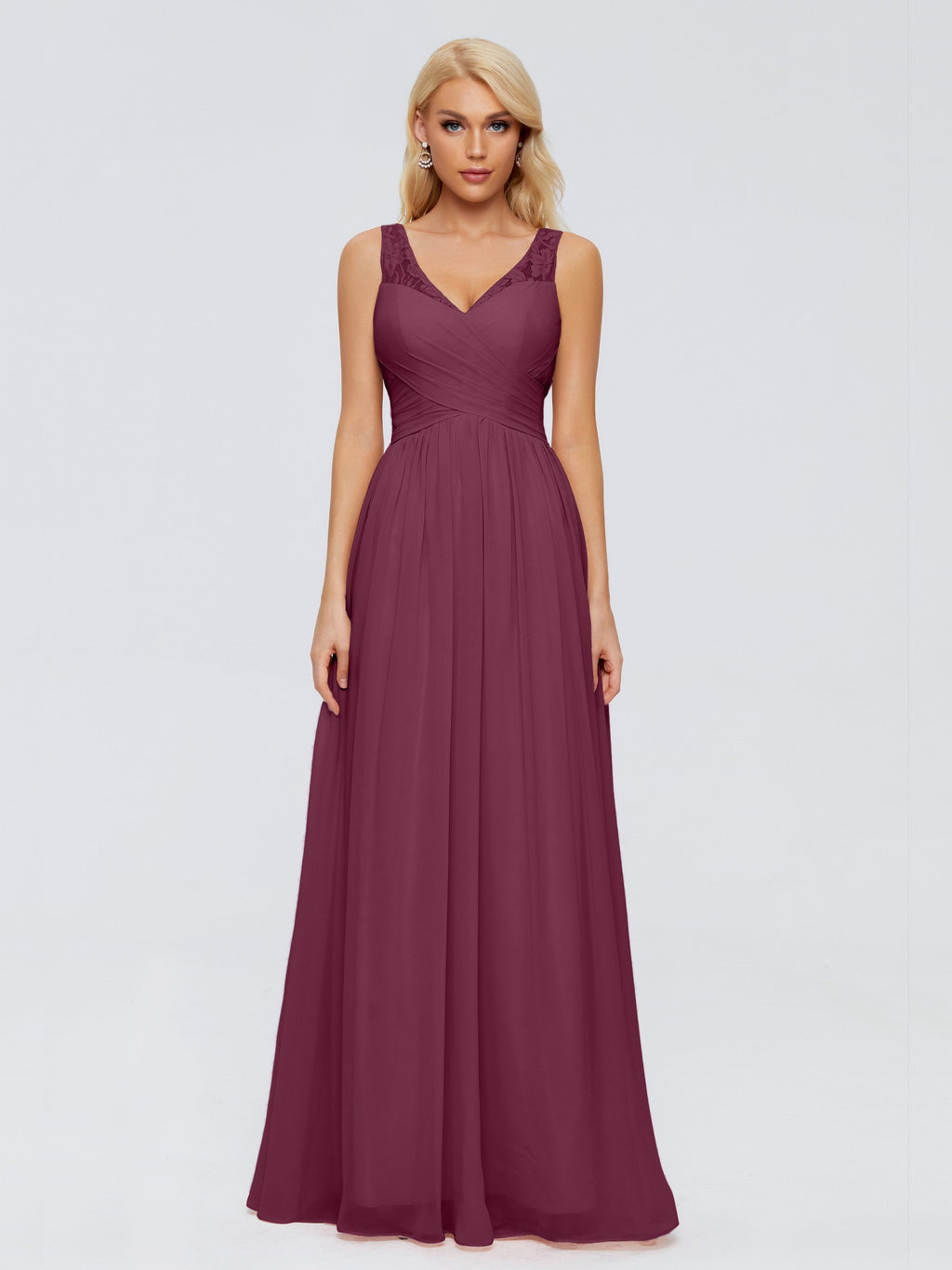 Kayla Straps Lace Chiffon Bridesmaid Dresses
