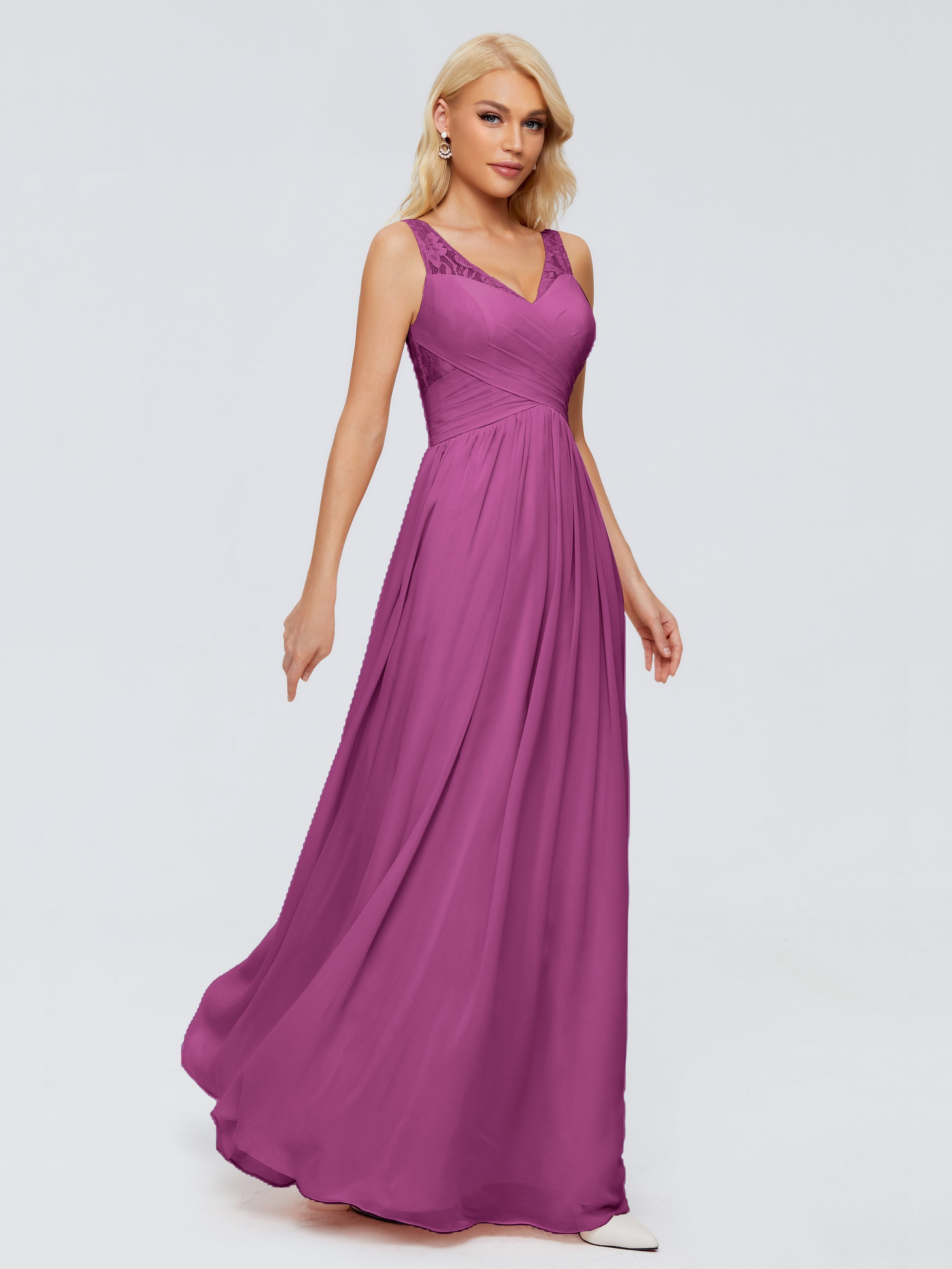 Kayla Straps Lace Chiffon Bridesmaid Dresses