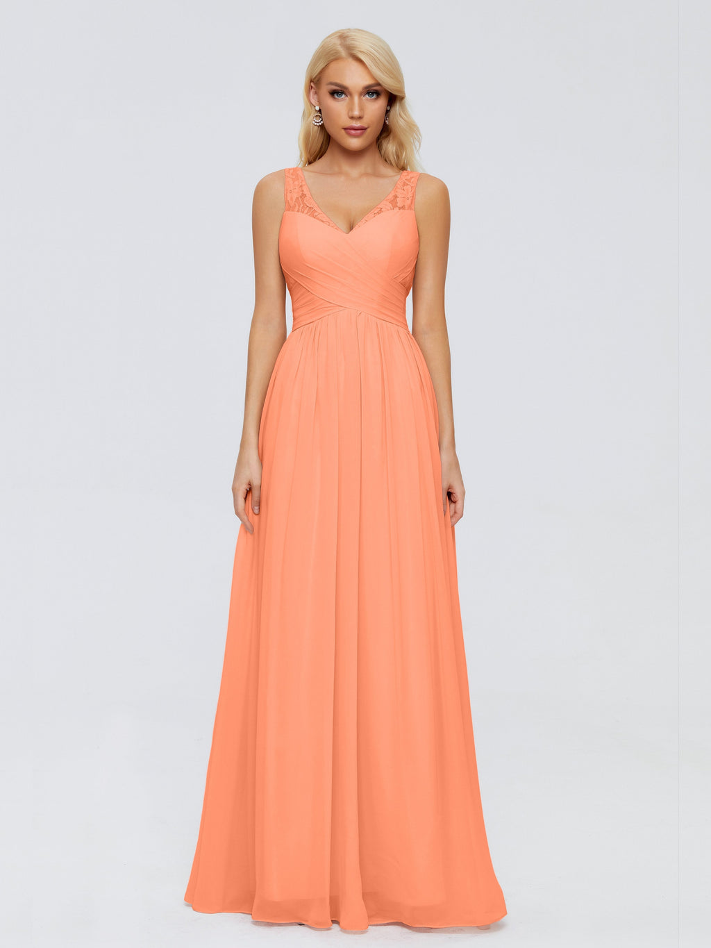 Kayla Straps Lace Chiffon Bridesmaid Dresses