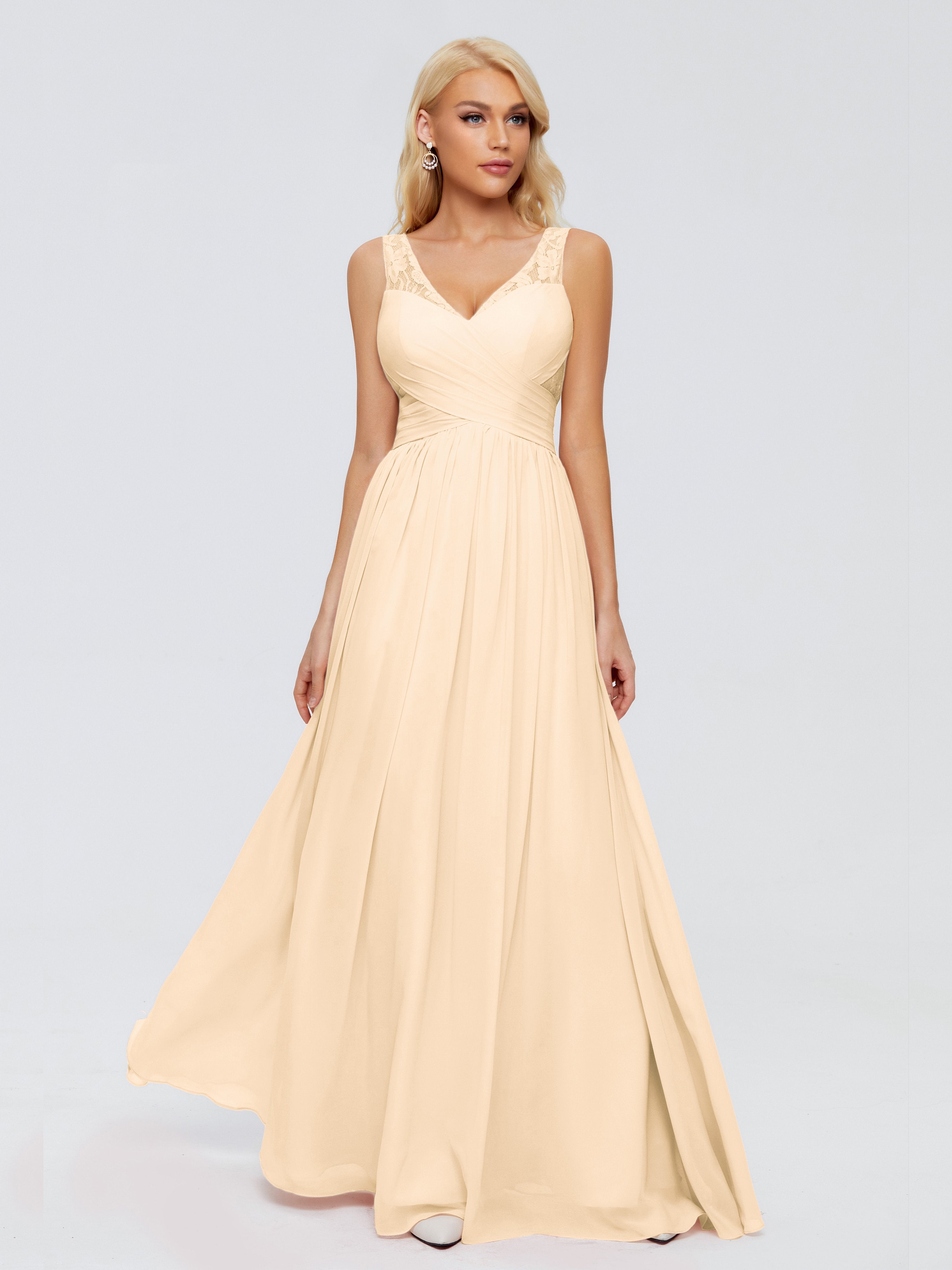 Kayla Straps Lace Chiffon Bridesmaid Dresses