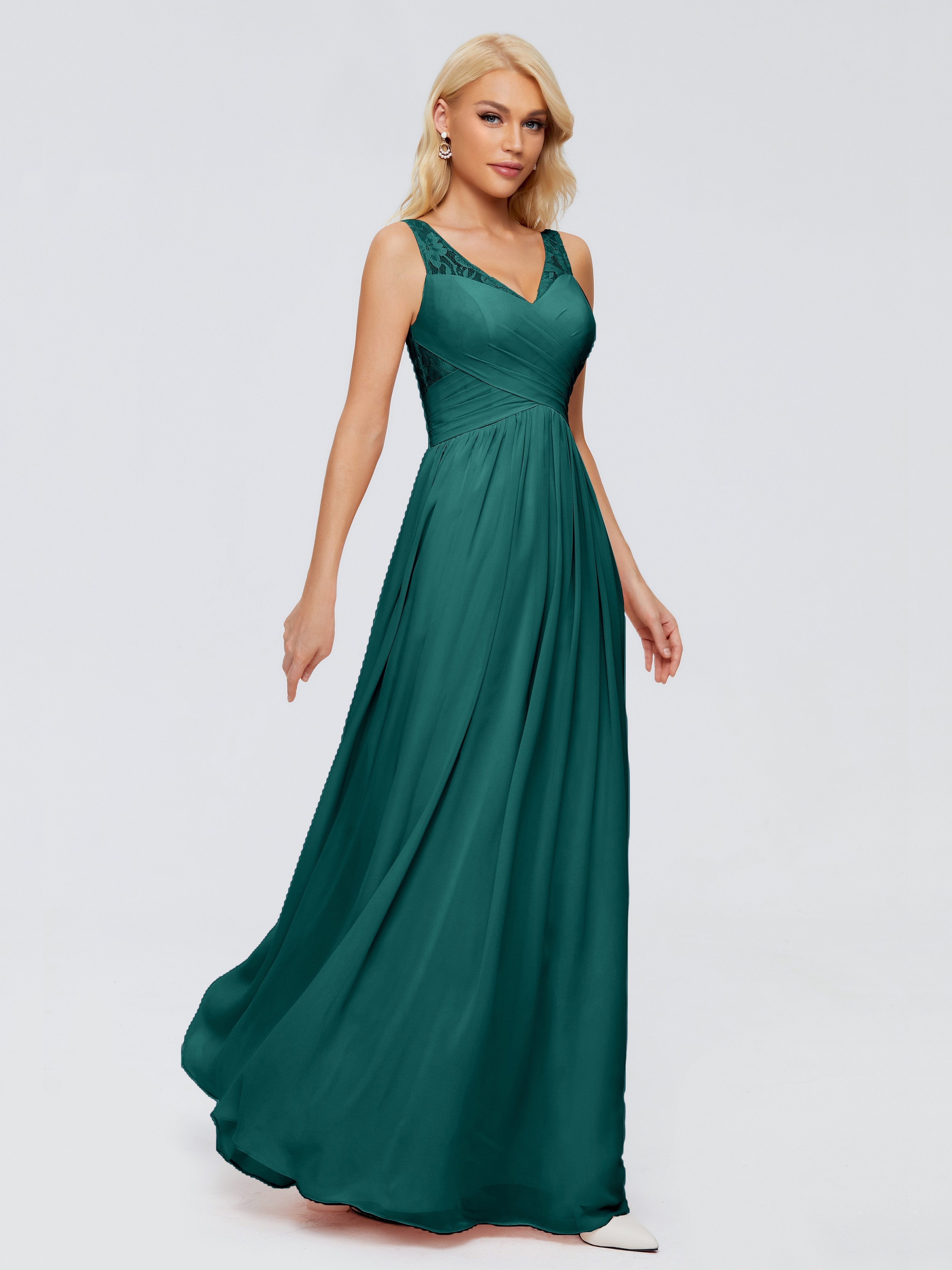 Kayla Straps Lace Chiffon Bridesmaid Dresses