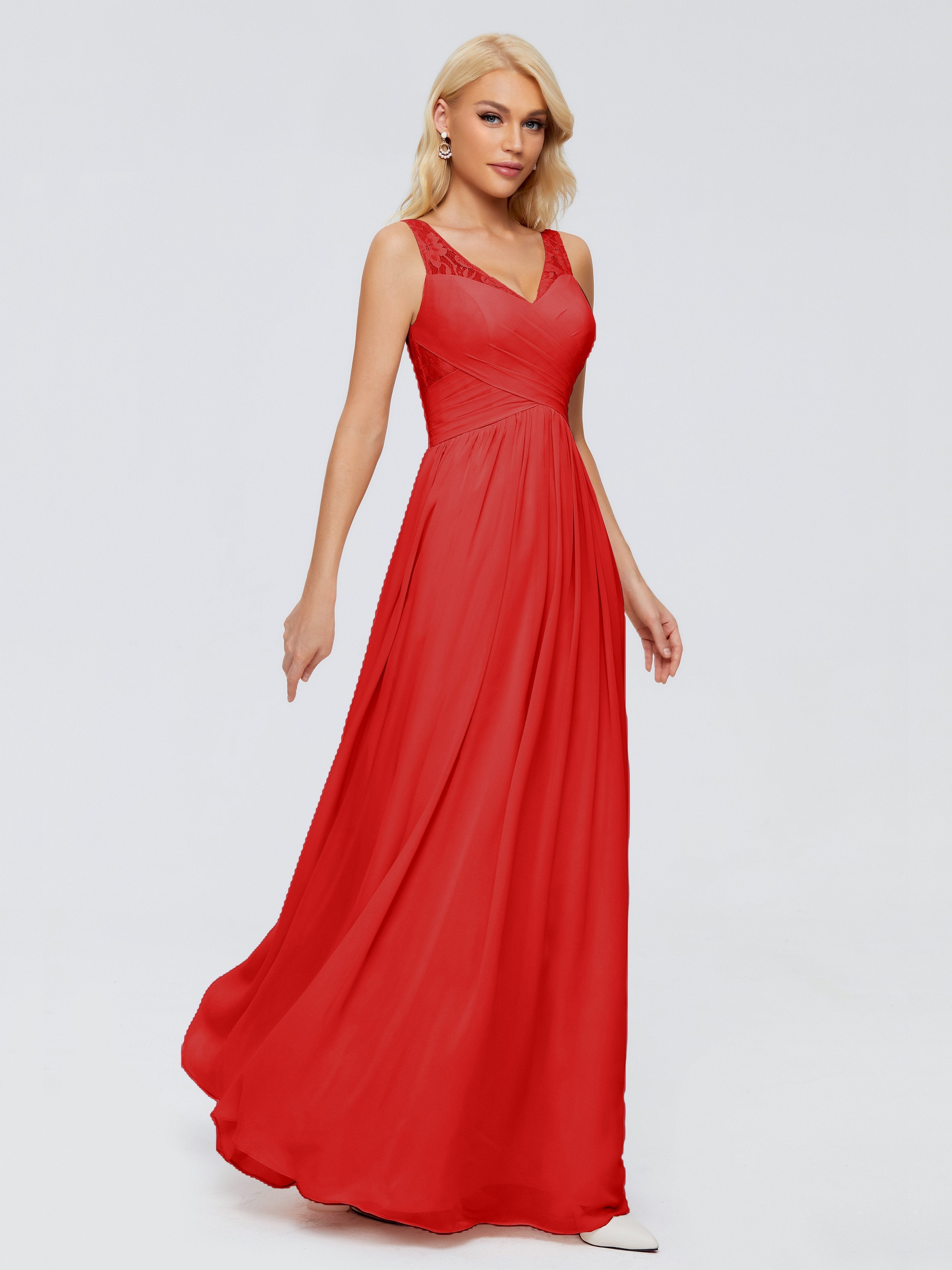 Kayla Straps Lace Chiffon Bridesmaid Dresses