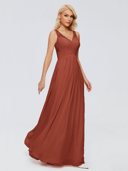Kayla Straps Lace Chiffon Bridesmaid Dresses