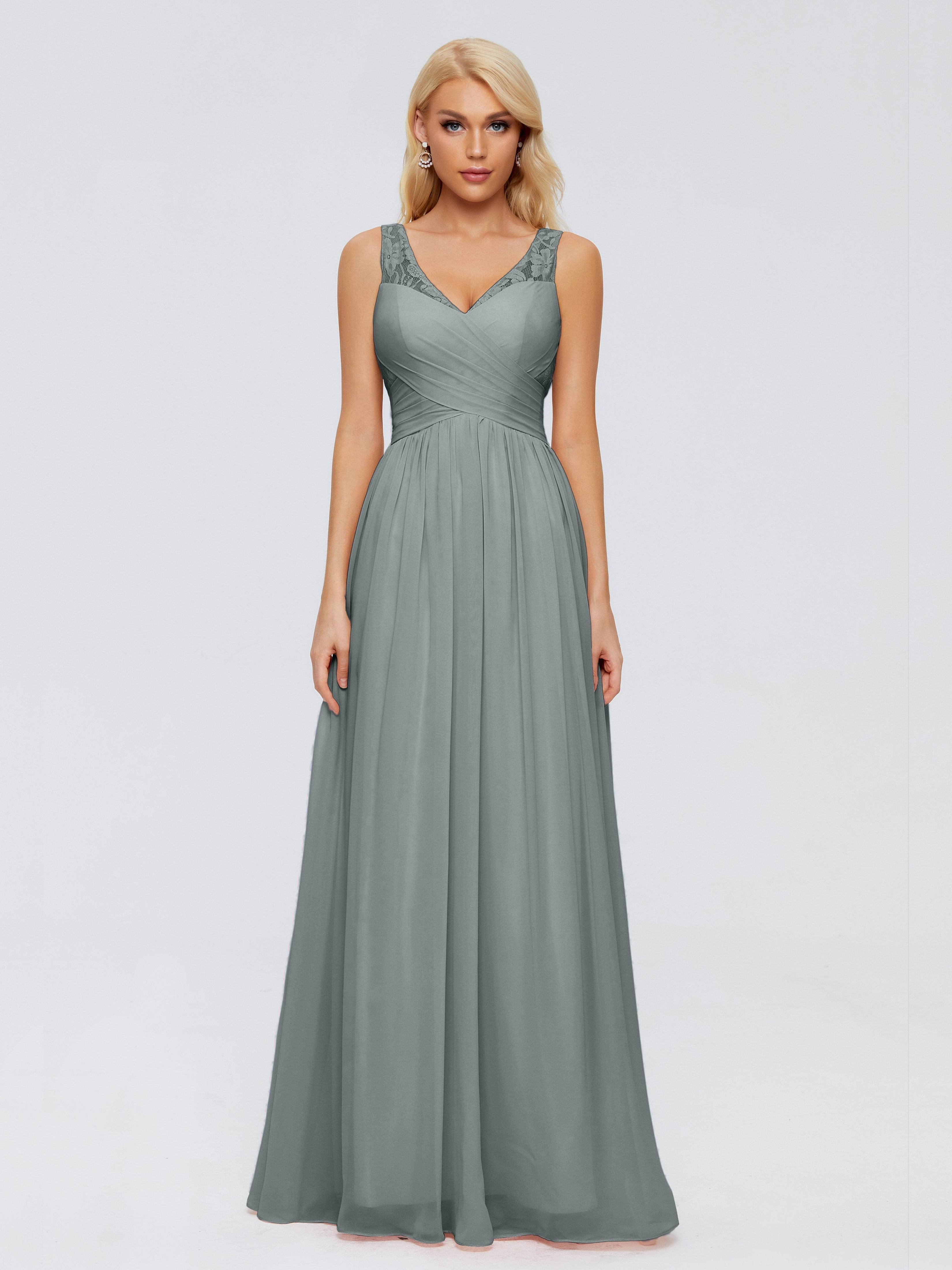 Kayla Straps Lace Chiffon Bridesmaid Dresses