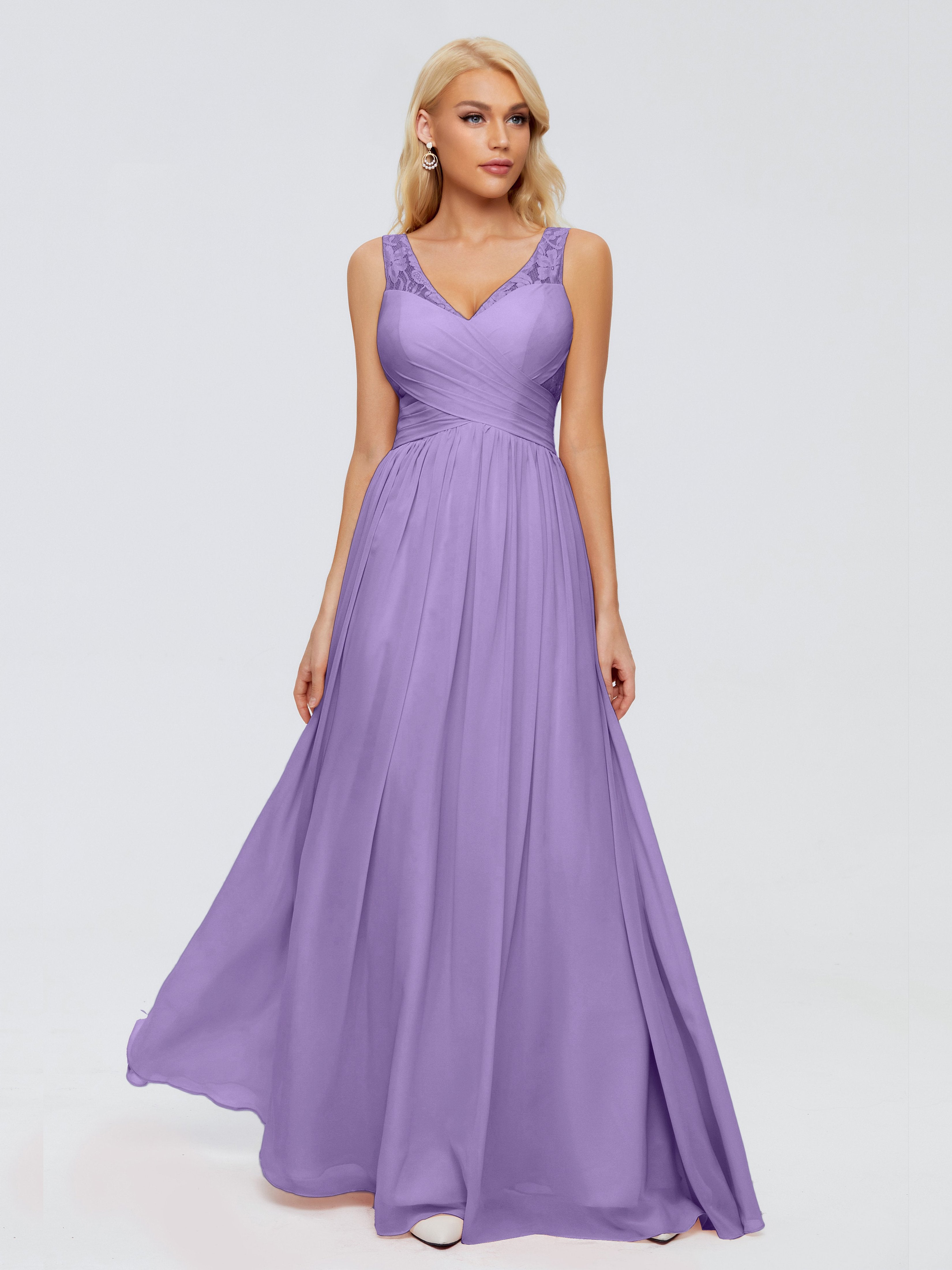 Kayla Straps Lace Chiffon Bridesmaid Dresses