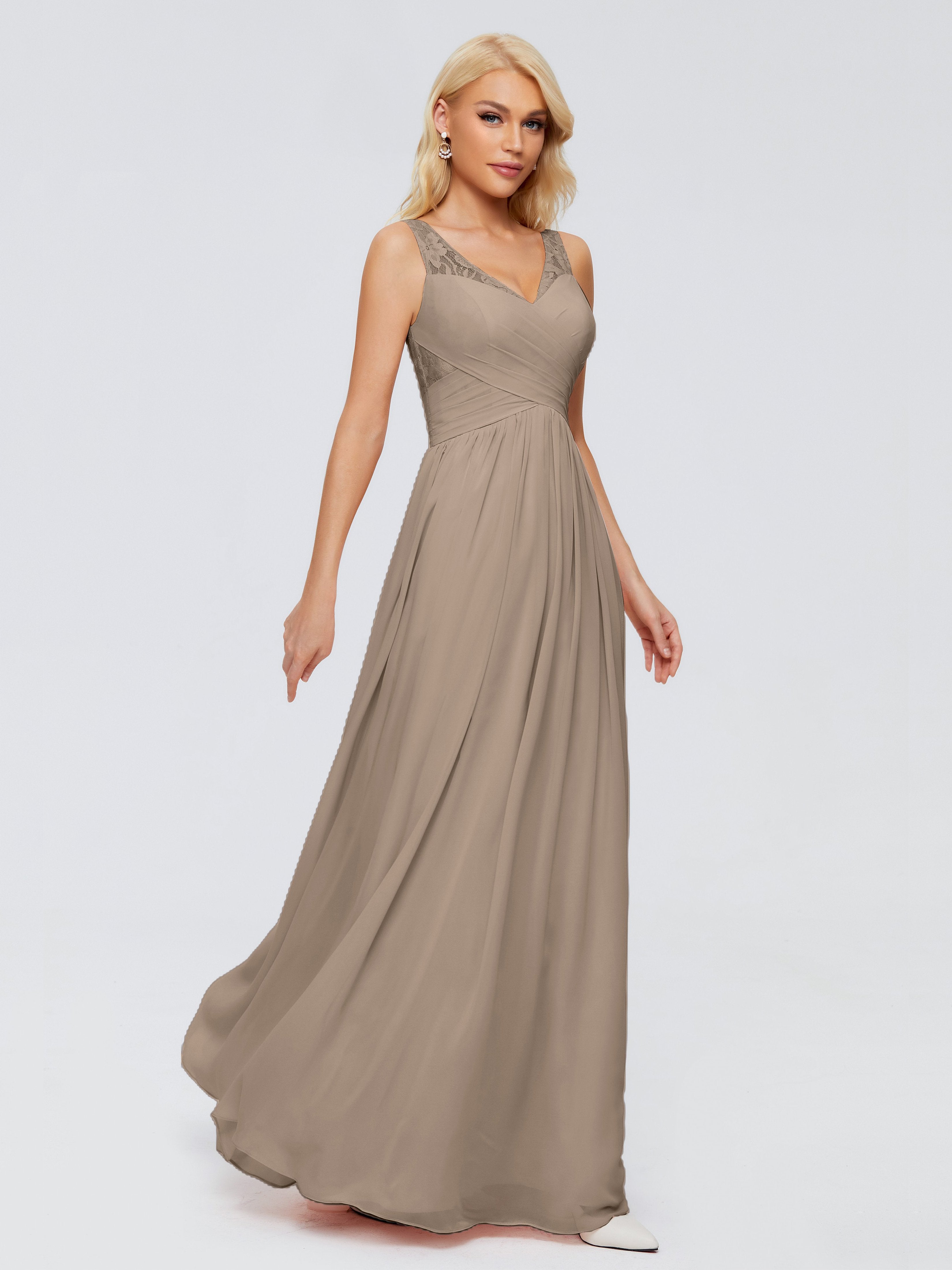 Kayla Straps Lace Chiffon Bridesmaid Dresses