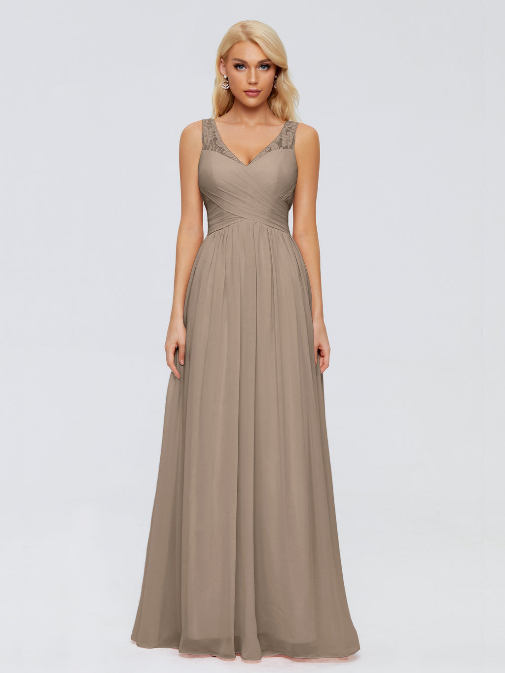 Kayla Straps Lace Chiffon Bridesmaid Dresses