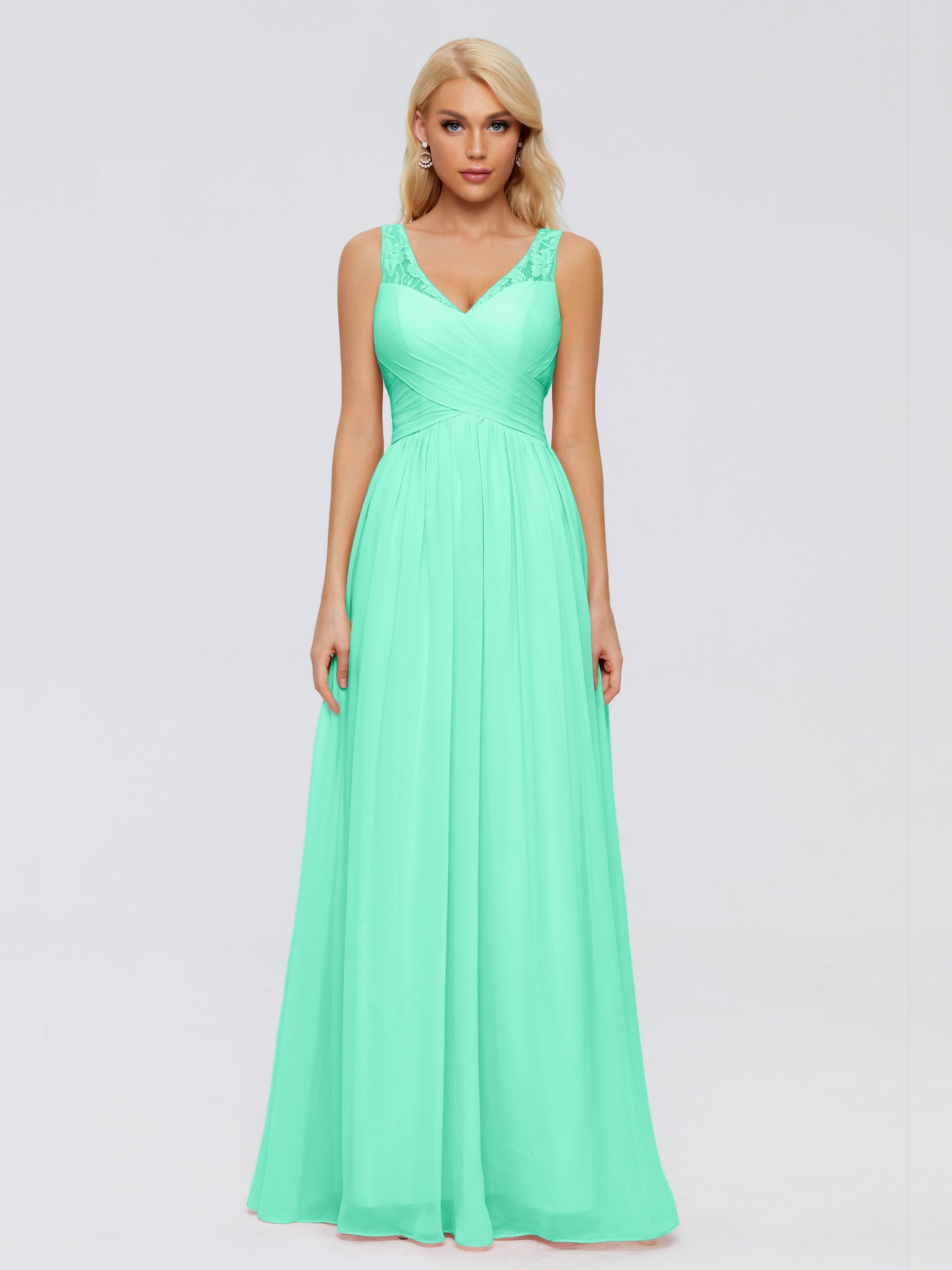Kayla Straps Lace Chiffon Bridesmaid Dresses