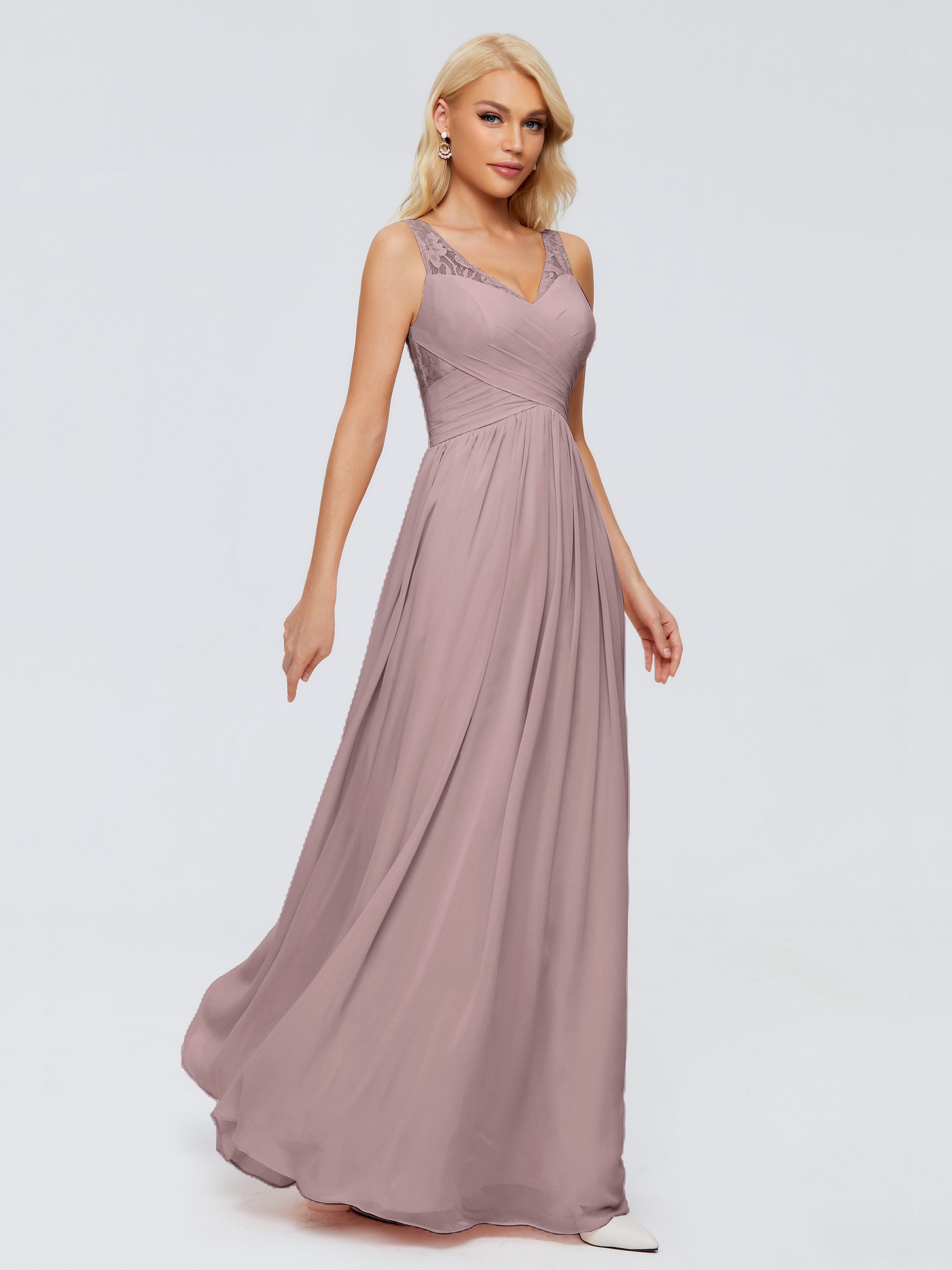 Kayla Straps Lace Chiffon Bridesmaid Dresses