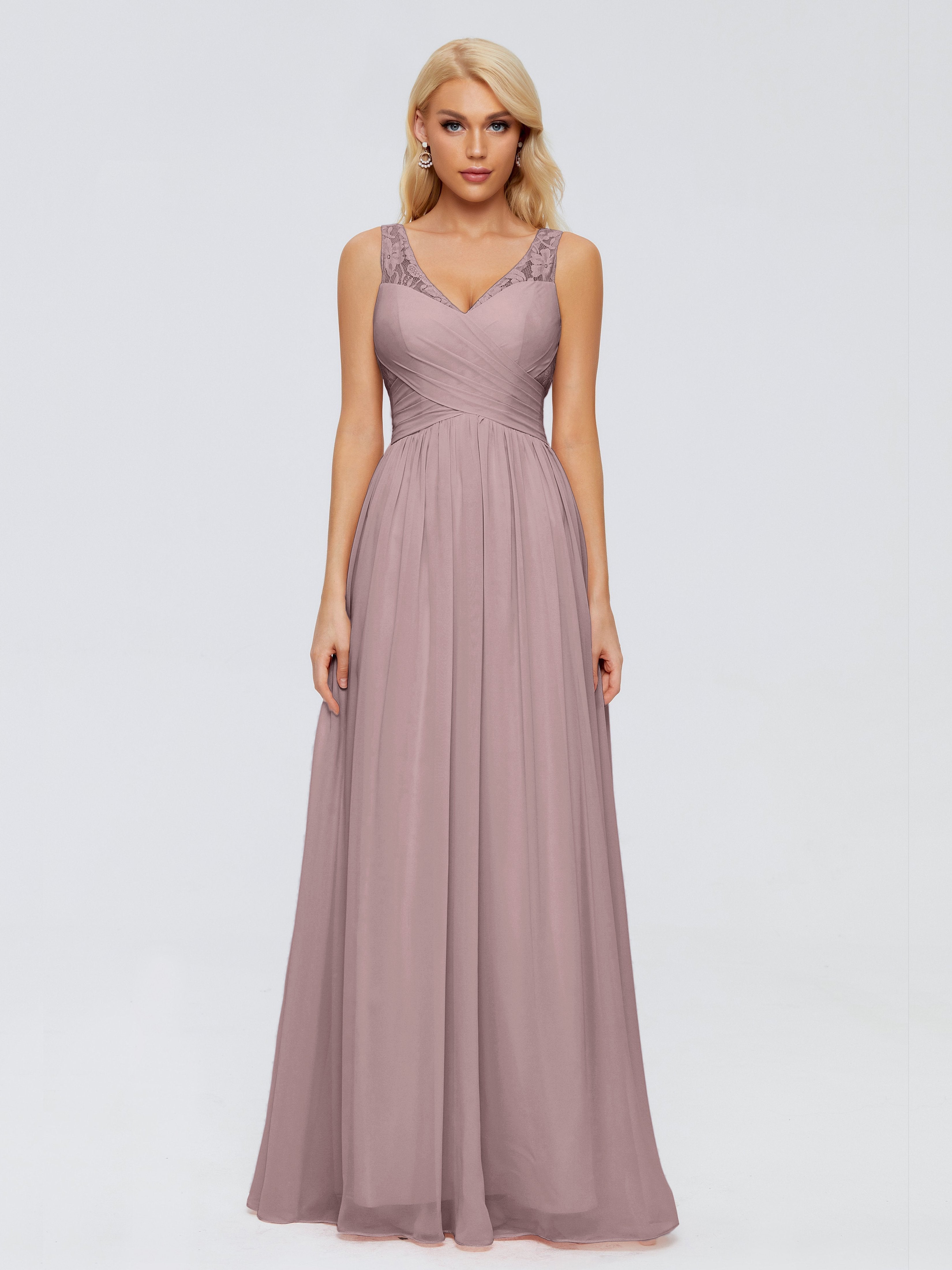 Kayla Straps Lace Chiffon Bridesmaid Dresses