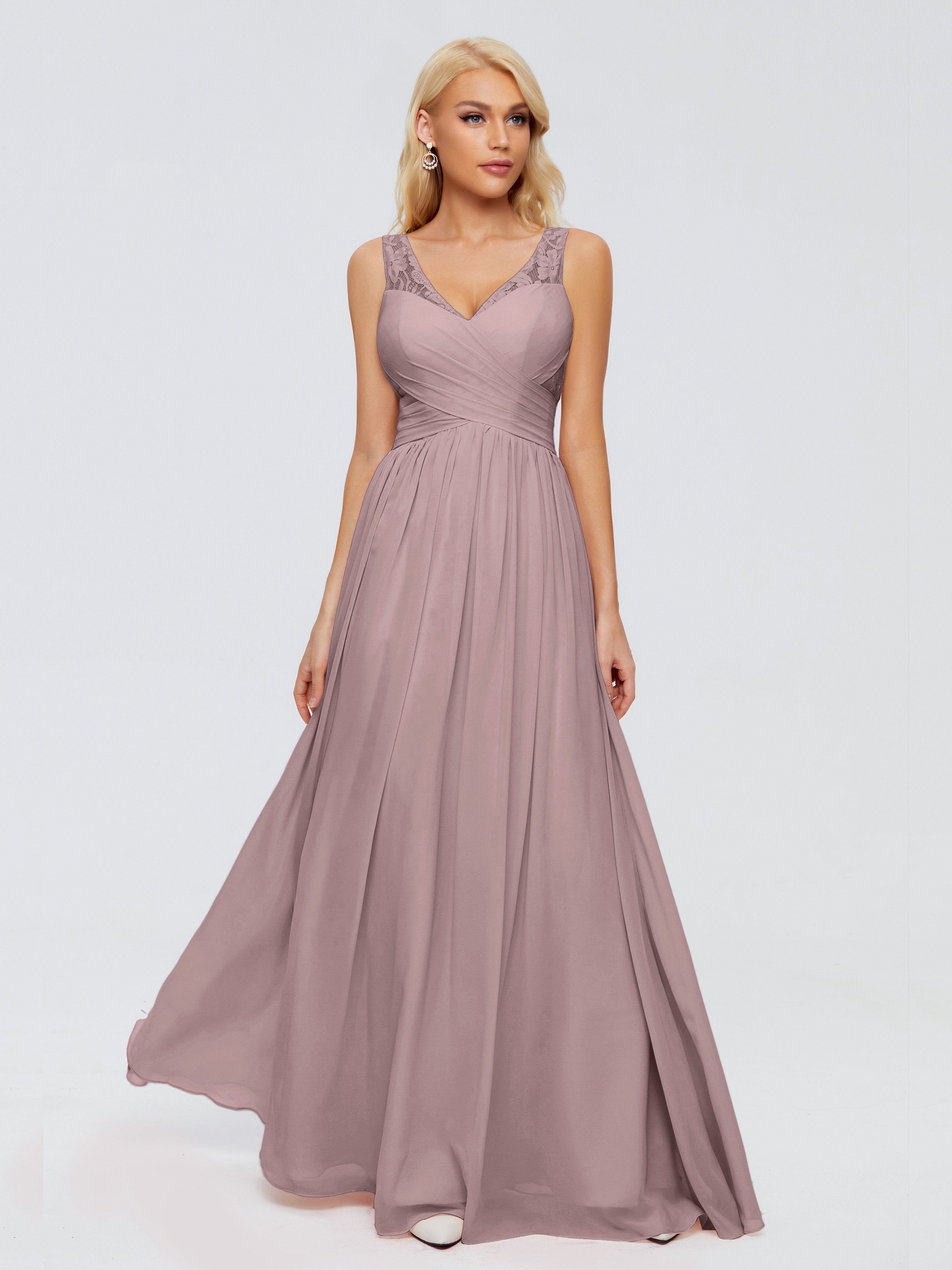 Kayla Straps Lace Chiffon Bridesmaid Dresses