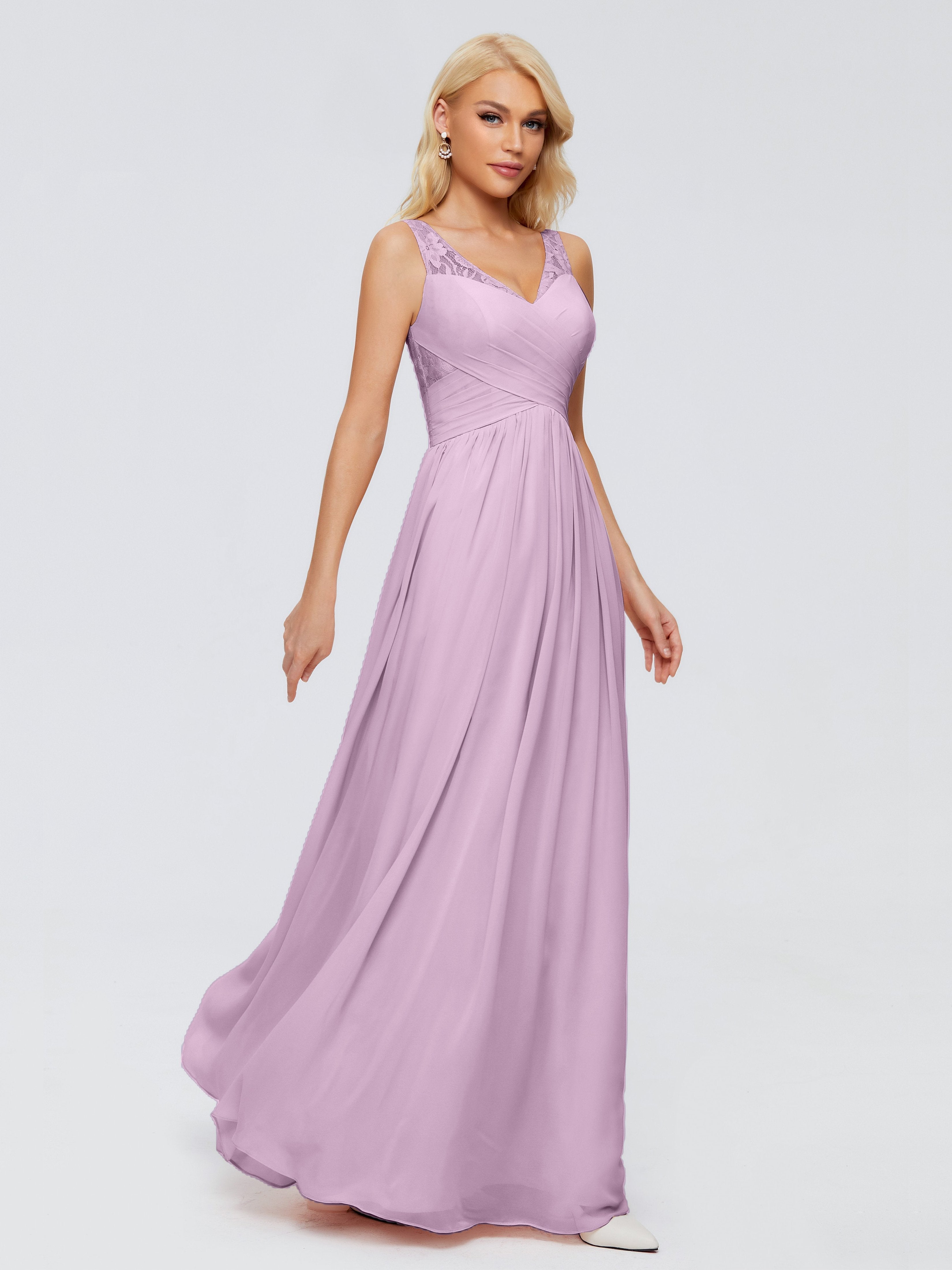 Kayla Straps Lace Chiffon Bridesmaid Dresses