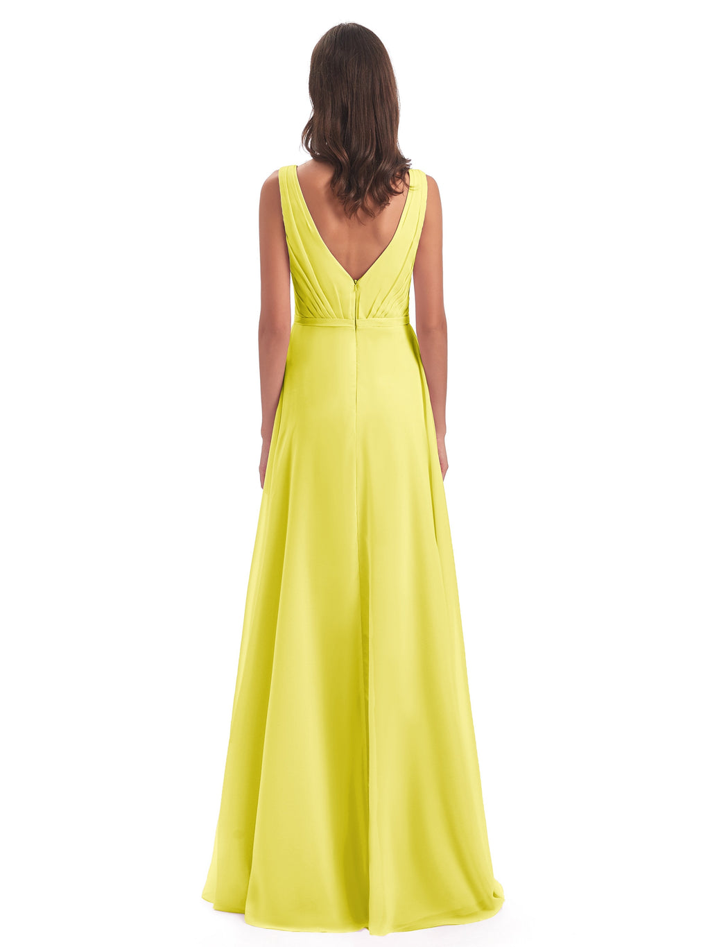 Kristina Sheath Floor Length V-Neck Chiffon Bridesmaid Dresses