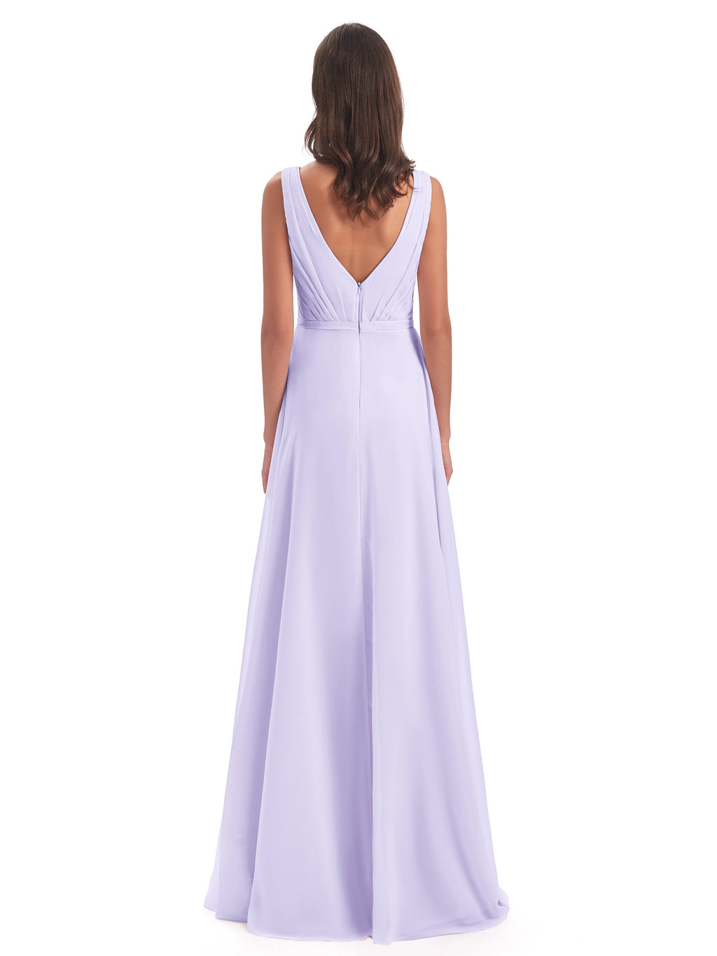 Kristina Sheath Floor Length V-Neck Chiffon Bridesmaid Dresses