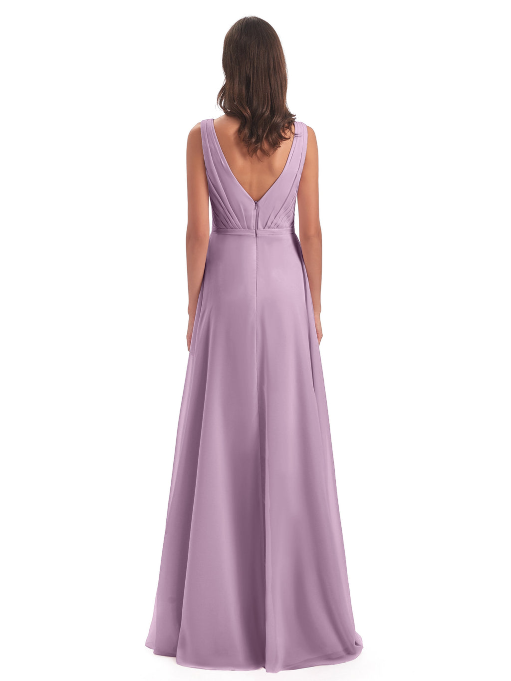 Kristina Sheath Floor Length V-Neck Chiffon Bridesmaid Dresses