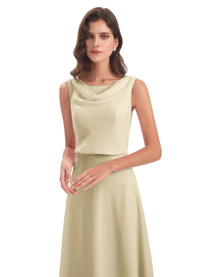 Layla Sheath Scoop V Back Chiffon Long Bridesmaid Dresses