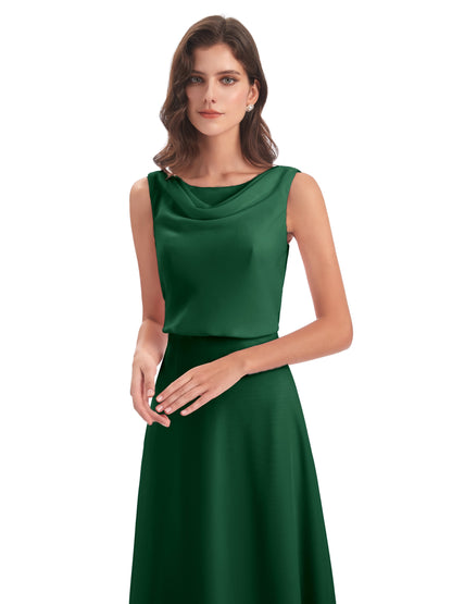 Layla Sheath Scoop V Back Chiffon Long Bridesmaid Dresses