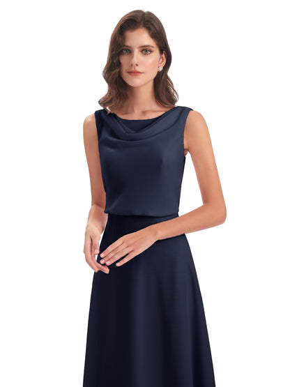 Layla Sheath Scoop V Back Chiffon Long Bridesmaid Dresses