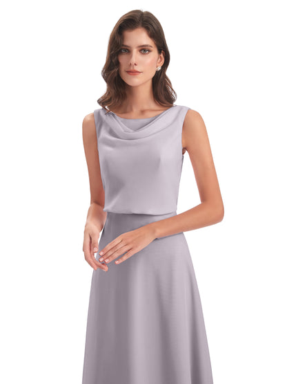Layla Sheath Scoop V Back Chiffon Long Bridesmaid Dresses