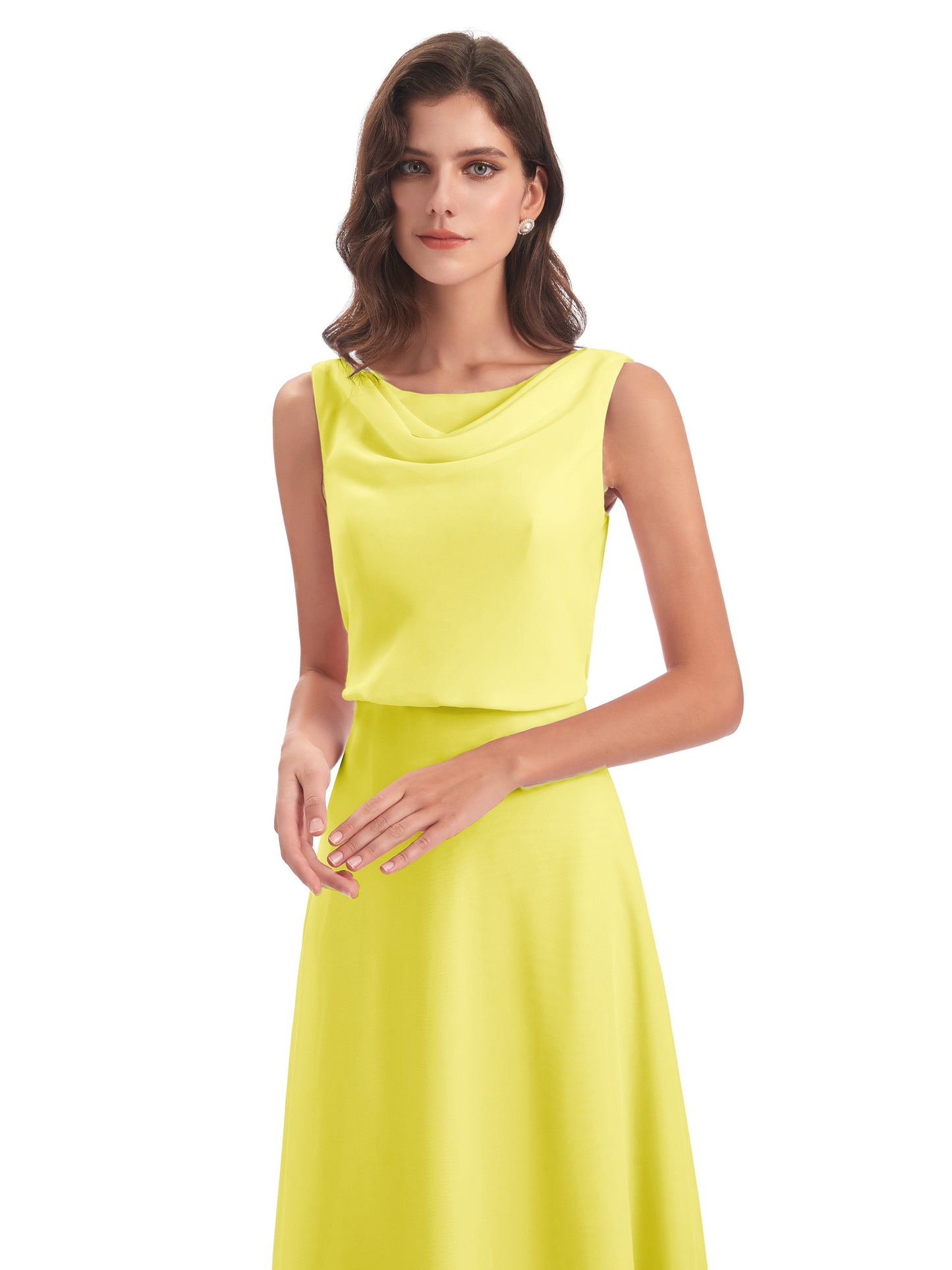 Layla Sheath Scoop V Back Chiffon Long Bridesmaid Dresses
