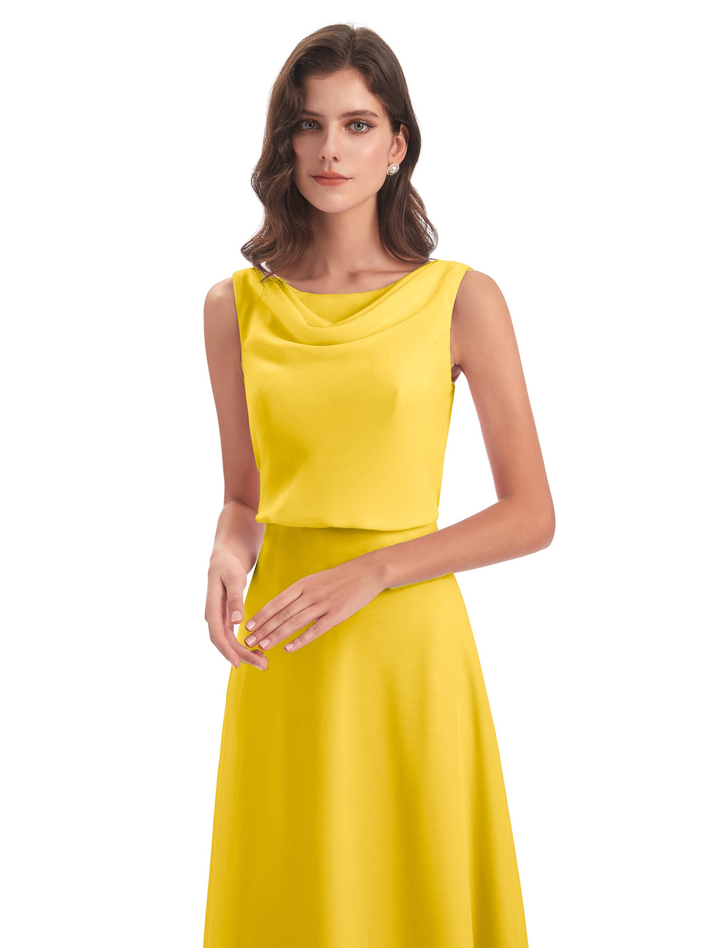 Layla Sheath Scoop V Back Chiffon Long Bridesmaid Dresses