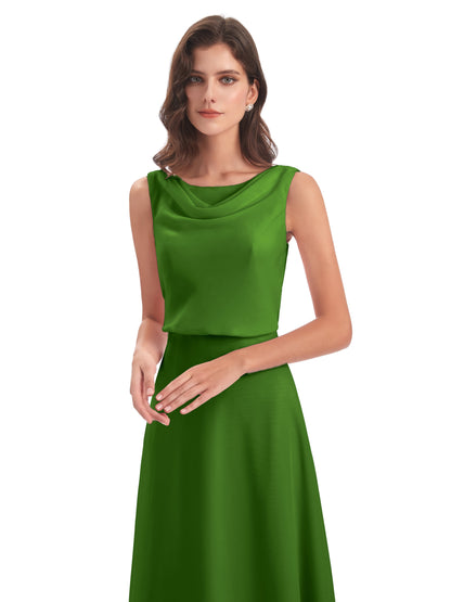 Layla Sheath Scoop V Back Chiffon Long Bridesmaid Dresses