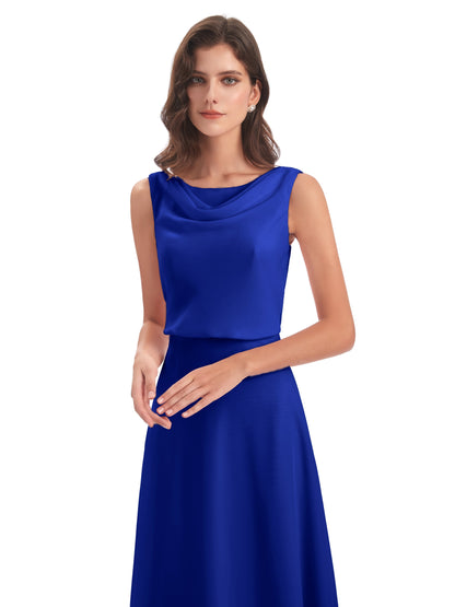 Layla Sheath Scoop V Back Chiffon Long Bridesmaid Dresses