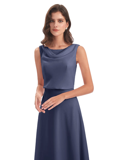 Layla Sheath Scoop V Back Chiffon Long Bridesmaid Dresses