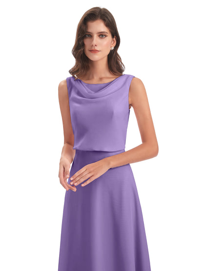 Layla Sheath Scoop V Back Chiffon Long Bridesmaid Dresses