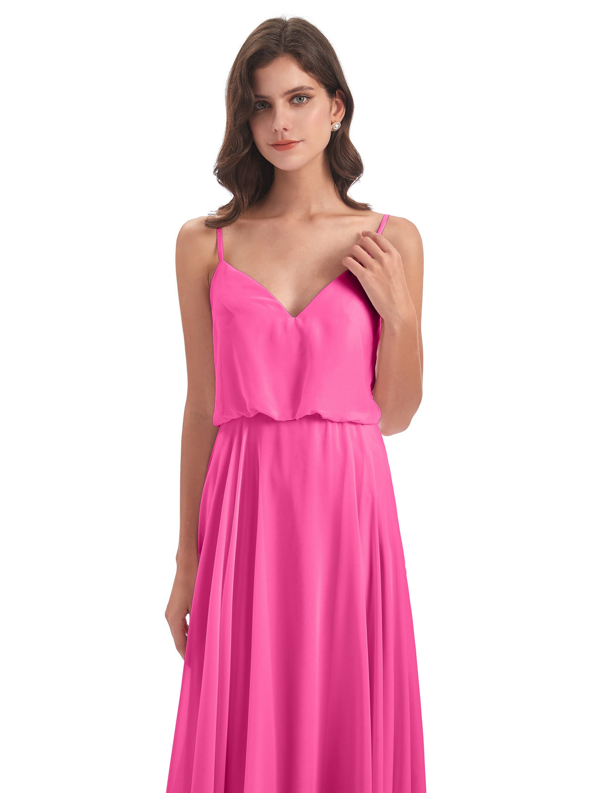Leah Floor Length Spaghetti Straps Chiffon Bridesmaid Dresses