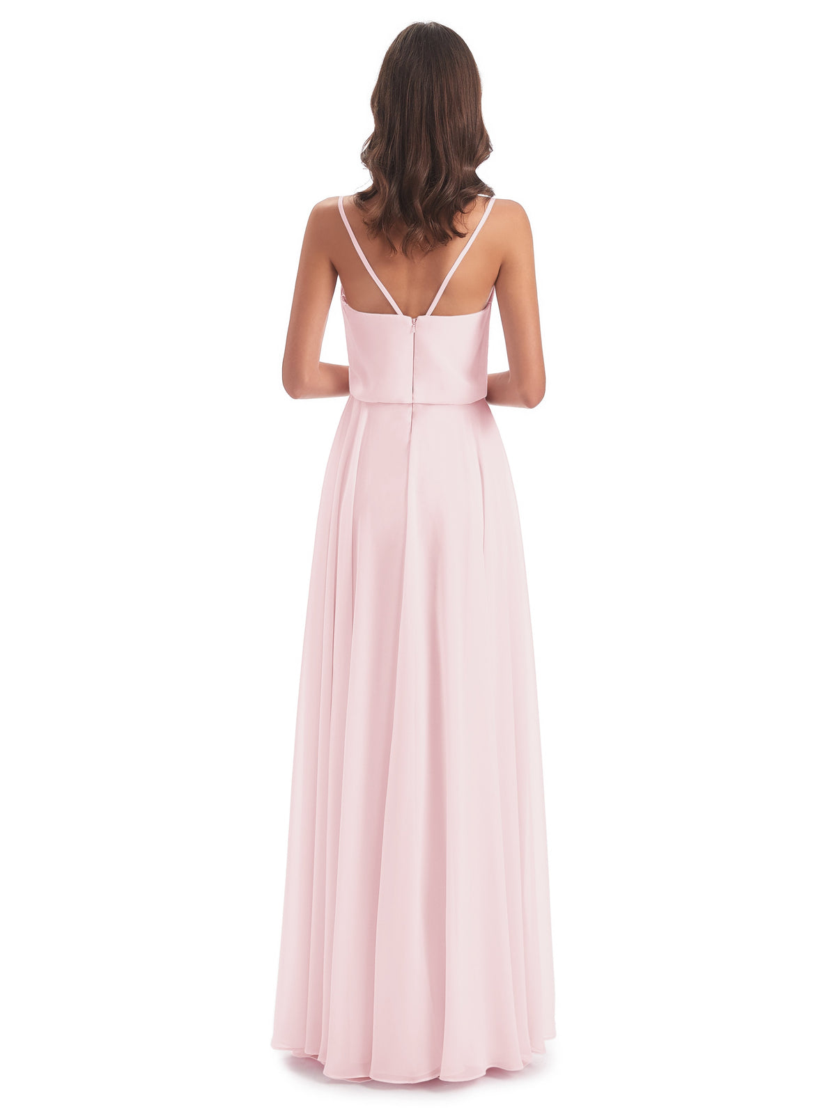 Leah Floor Length Spaghetti Straps Chiffon Bridesmaid Dresses