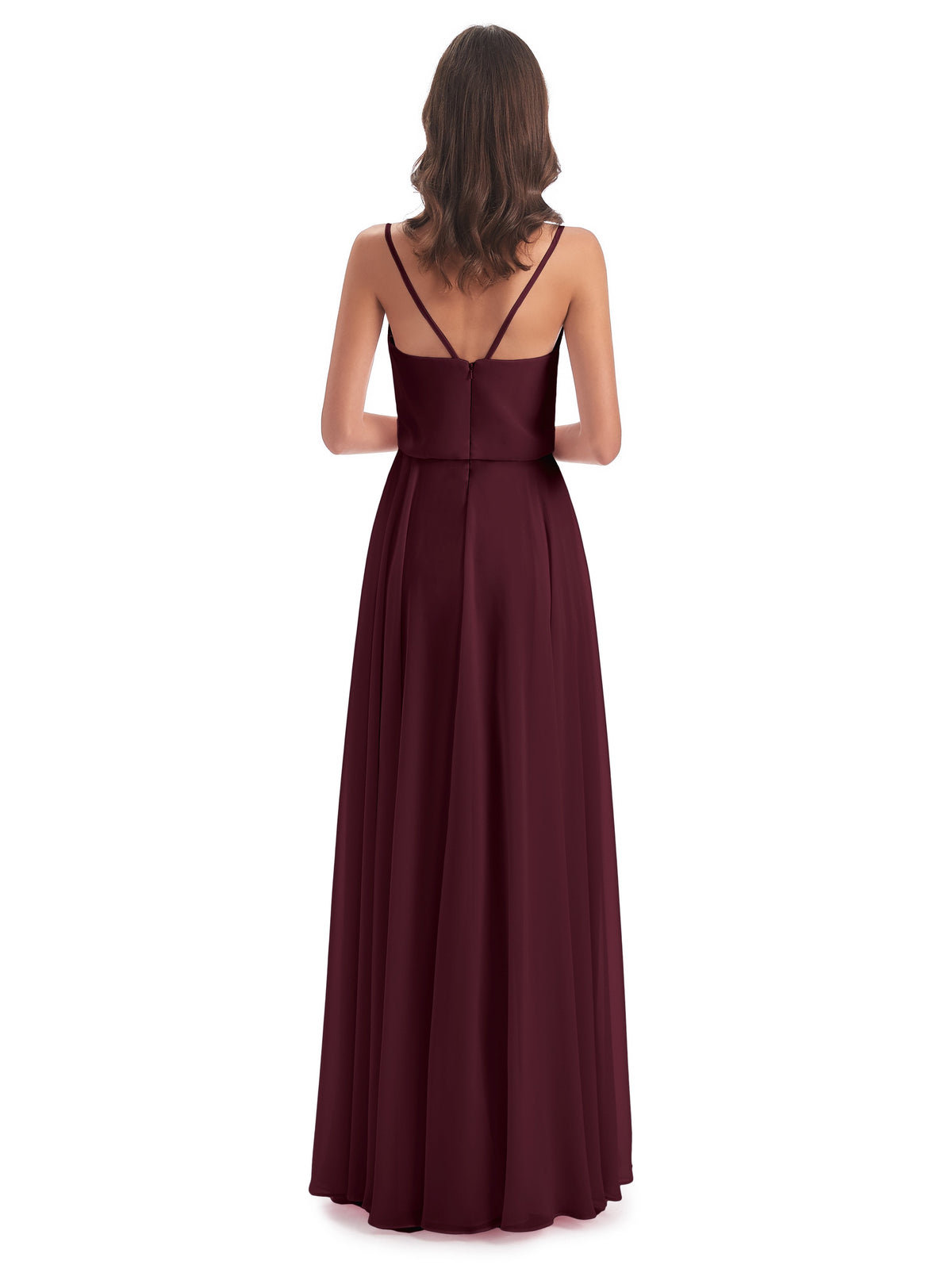 Leah Floor Length Spaghetti Straps Chiffon Bridesmaid Dresses